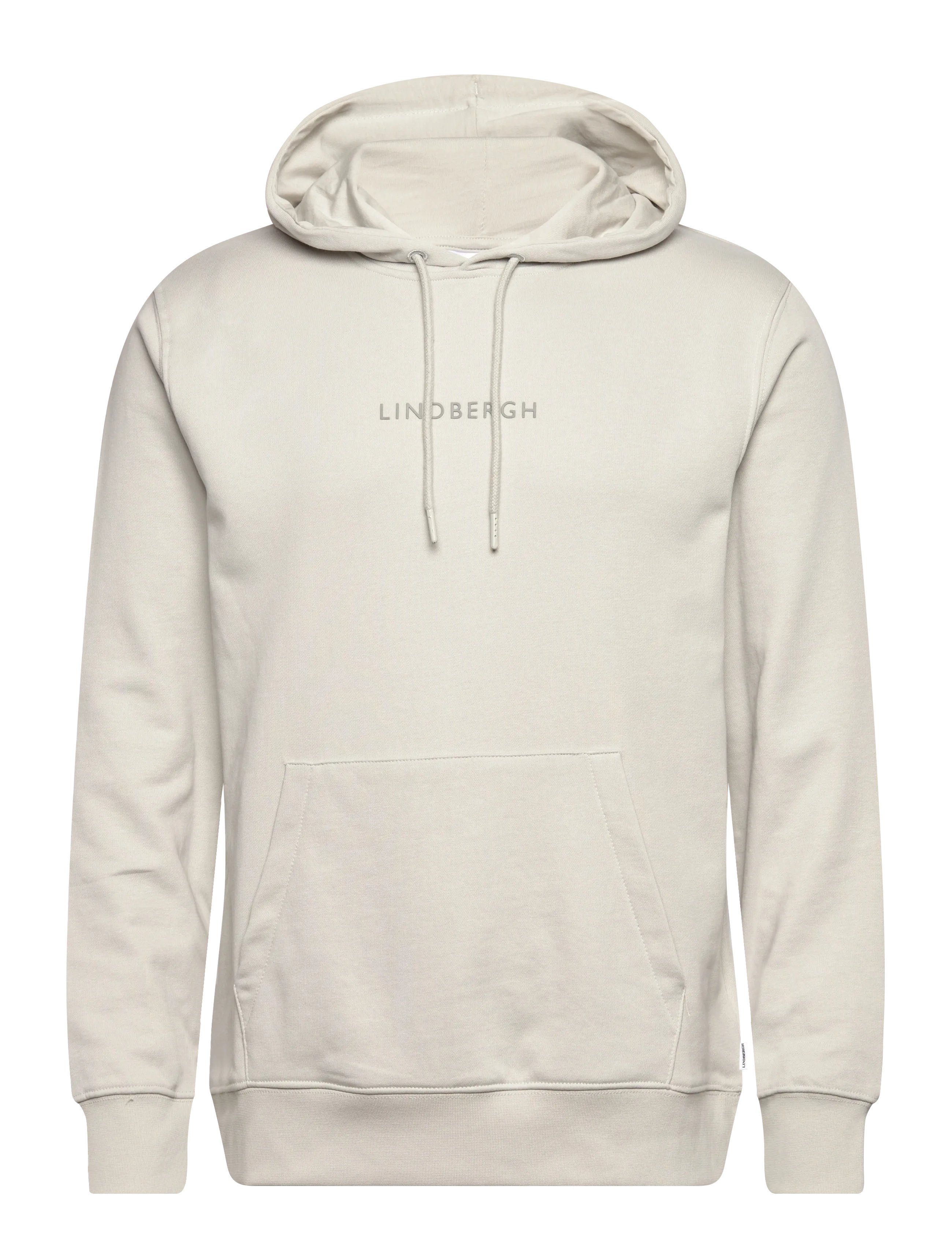 Lindbergh Logo chest print hoodie sweat - Kapuzenpullover - SOFT GREY / beige