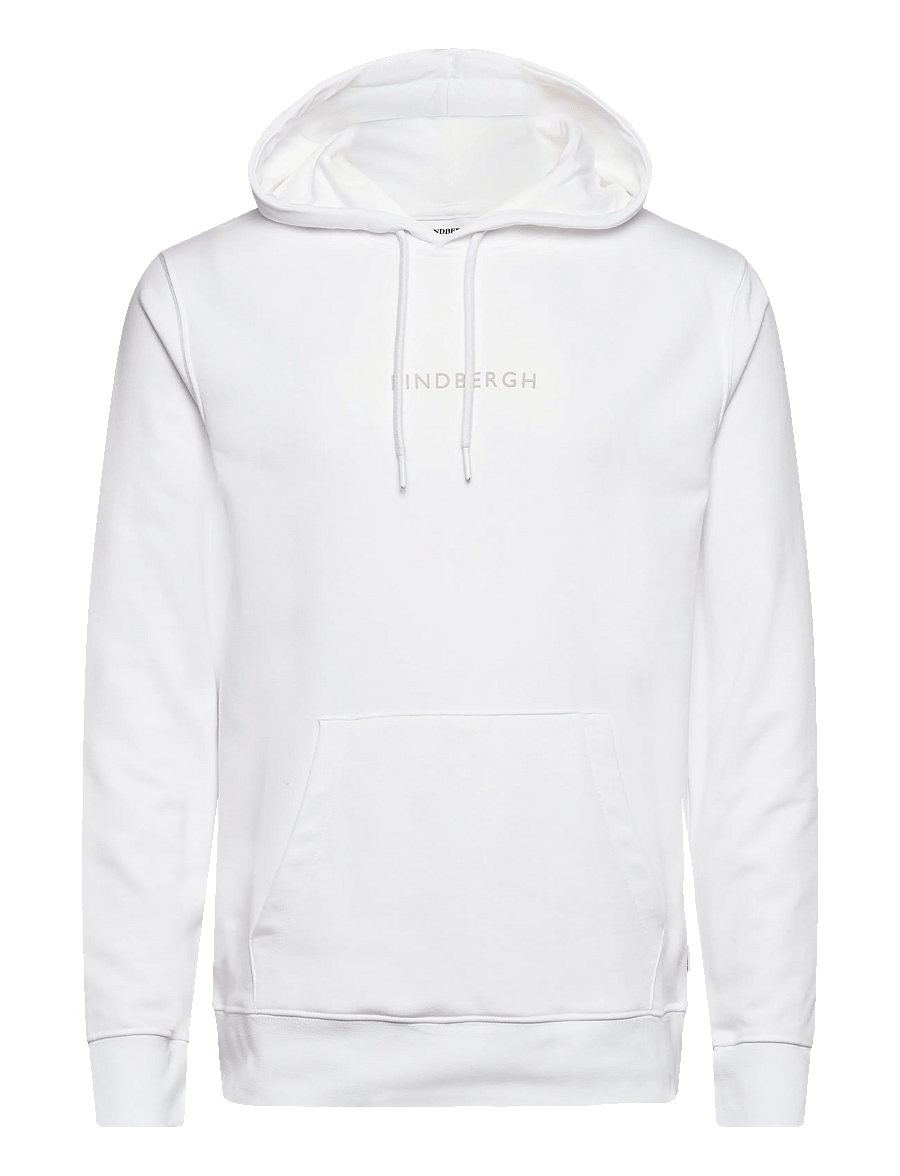 Lindbergh - Logo chest print hoodie sweat - hoodies - white - 1