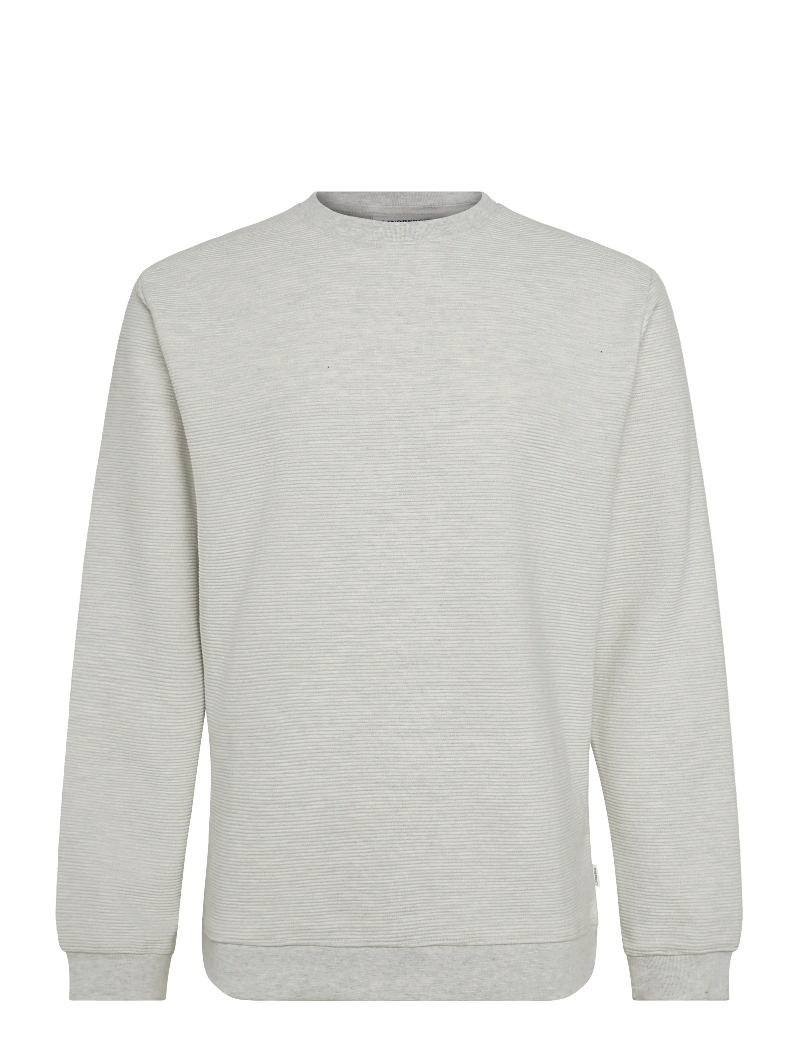 Lindbergh Mixed structure o-neck - Knitted Round Necks - GREY MEL / grey