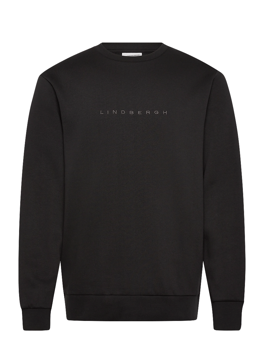 Lindbergh - O-neck brand carrier sweatshirt - sweatshirts - black - 0