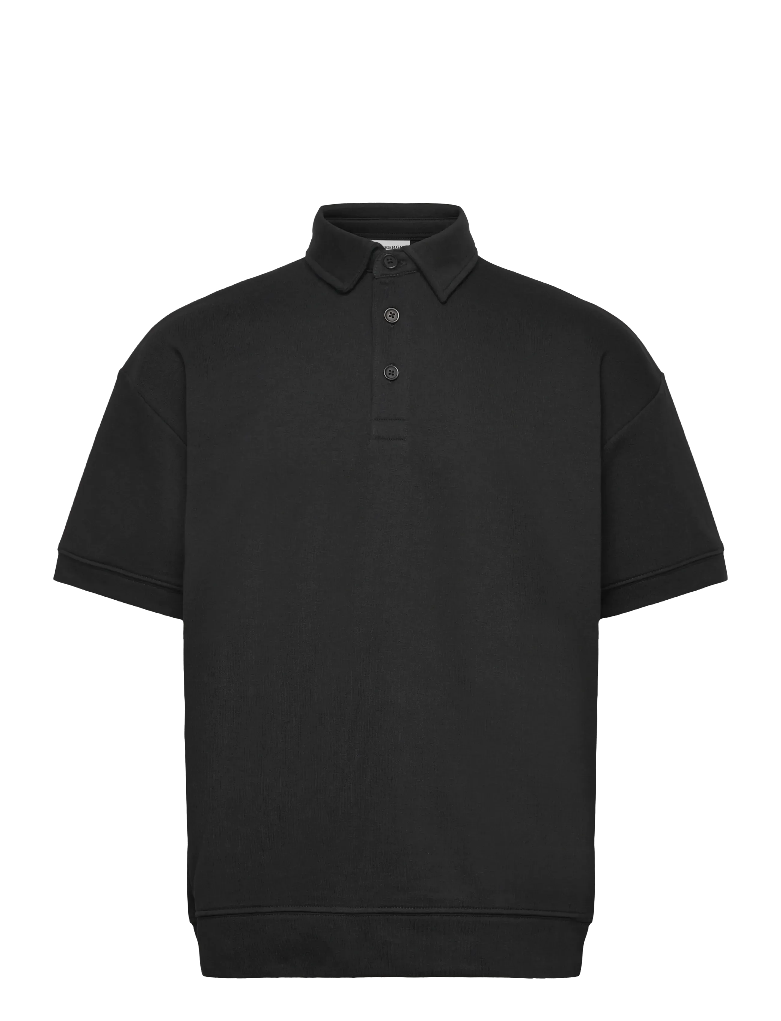 Lindbergh Oversized polo sweat S/S - Clothing - BLACK / black