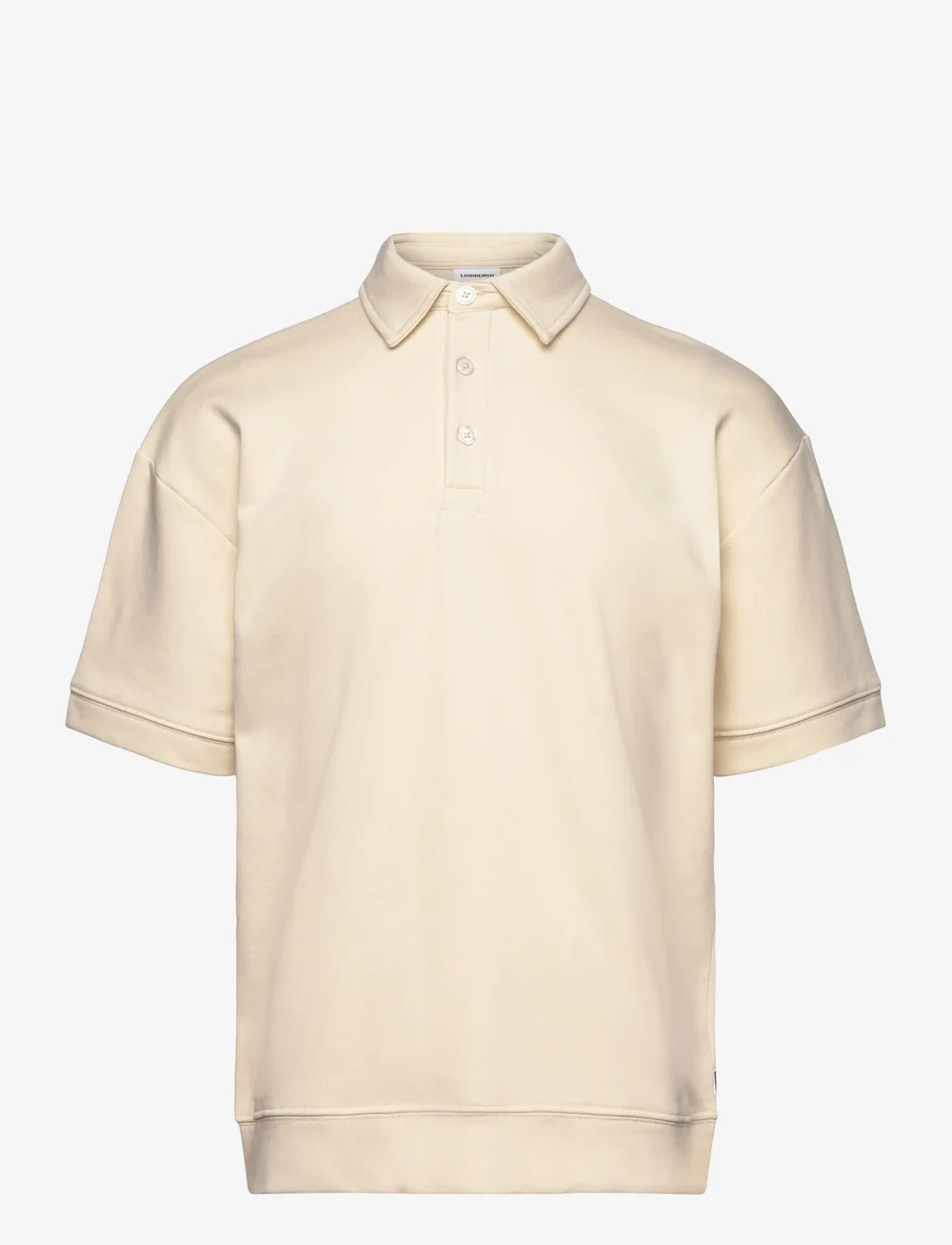 Lindbergh - Oversized polo sweat S/S - polos à manches courtes - ecru - 1