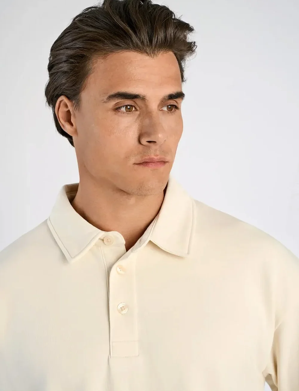 Lindbergh - Oversized polo sweat S/S - polos à manches courtes - ecru - 3