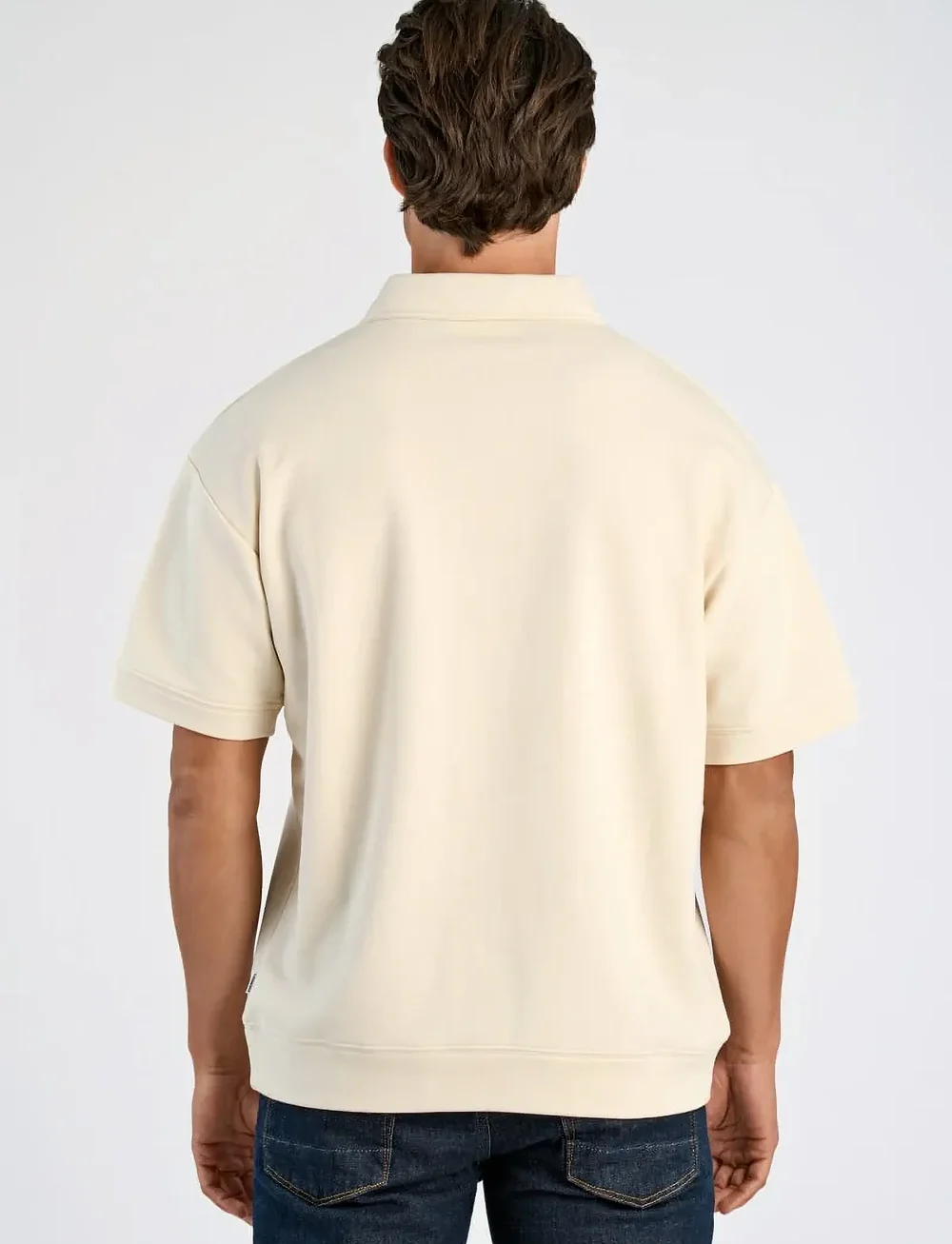 Lindbergh - Oversized polo sweat S/S - polos à manches courtes - ecru - 4