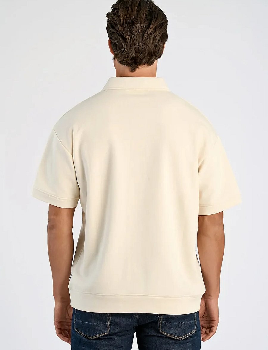 Lindbergh - Oversized polo sweat S/S - lühikeste varrukatega polod - ecru - 4