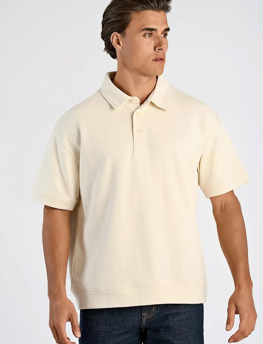 Lindbergh - Oversized polo sweat S/S - lühikeste varrukatega polod - ecru - 5