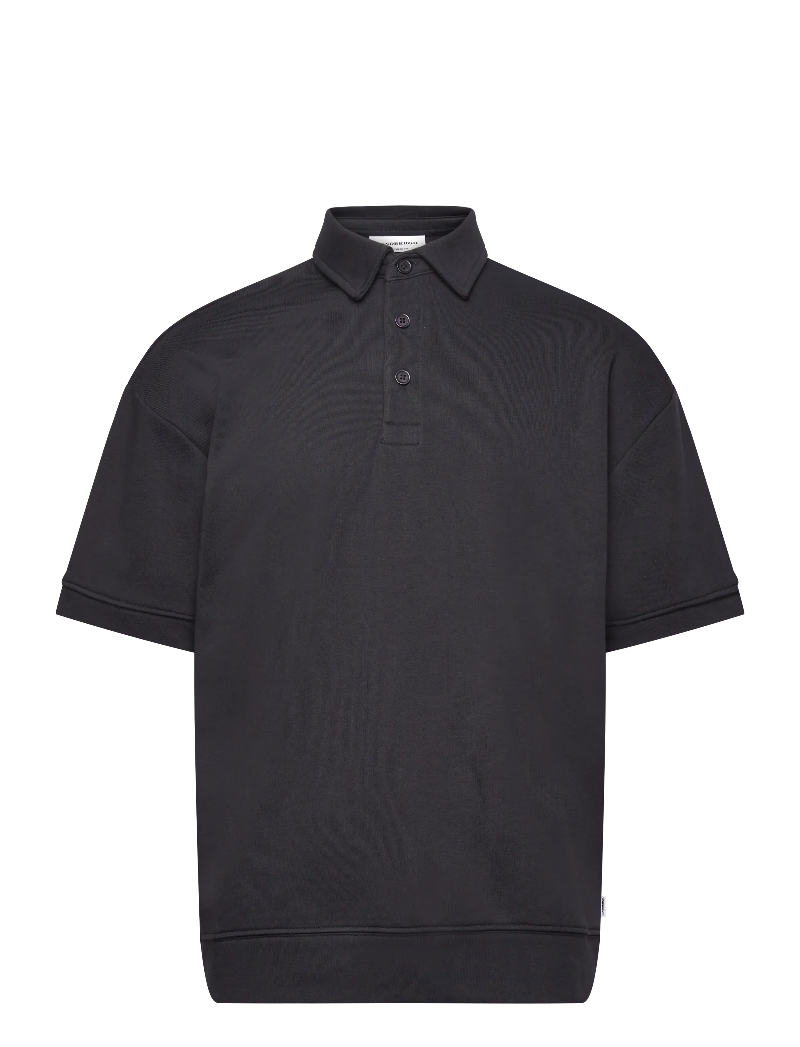 Lindbergh Oversized polo sweat S/S - Kortærmede poloer - NAVY / navy