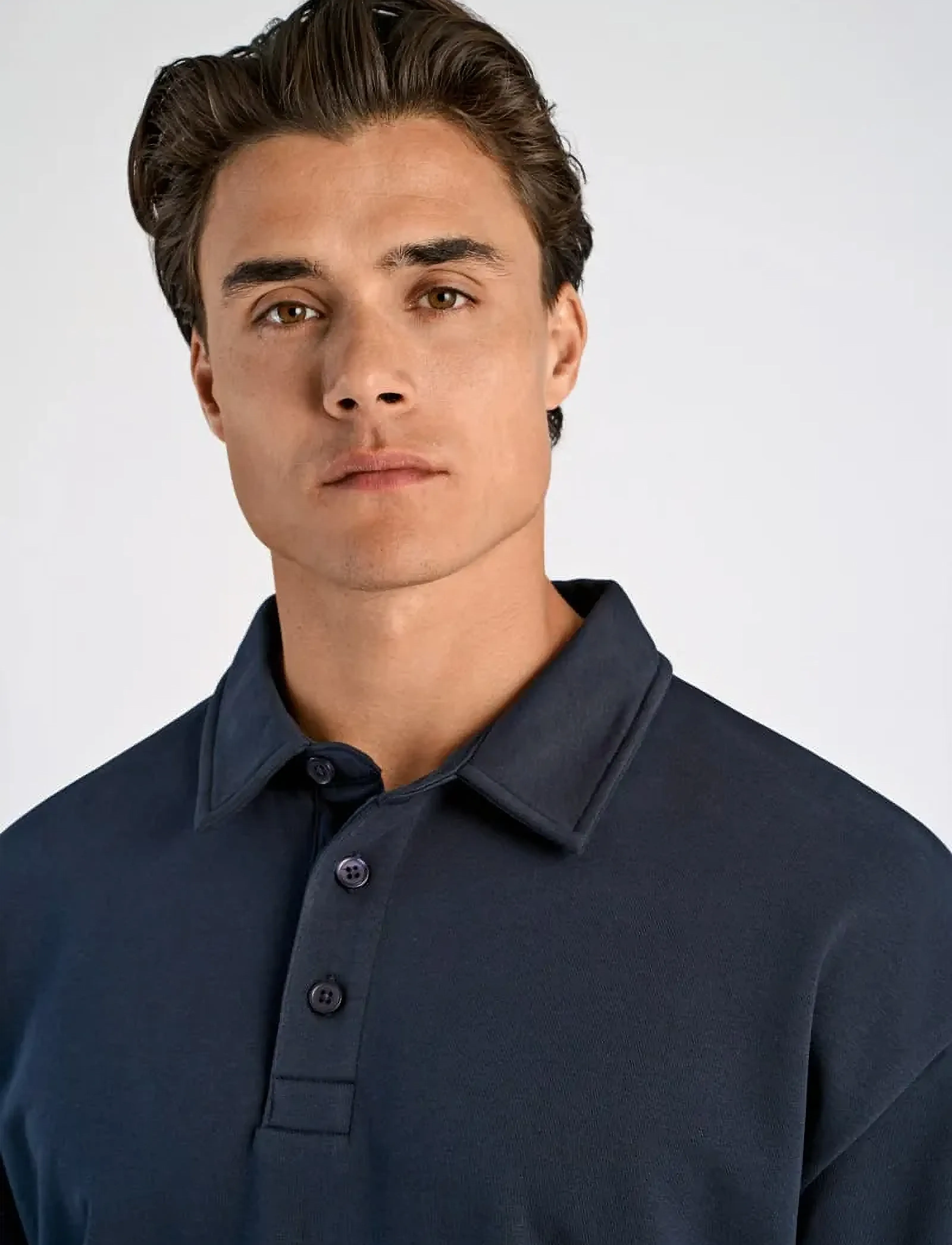 Lindbergh - Oversized polo sweat S/S - stutterma pólóbolir - navy - 3
