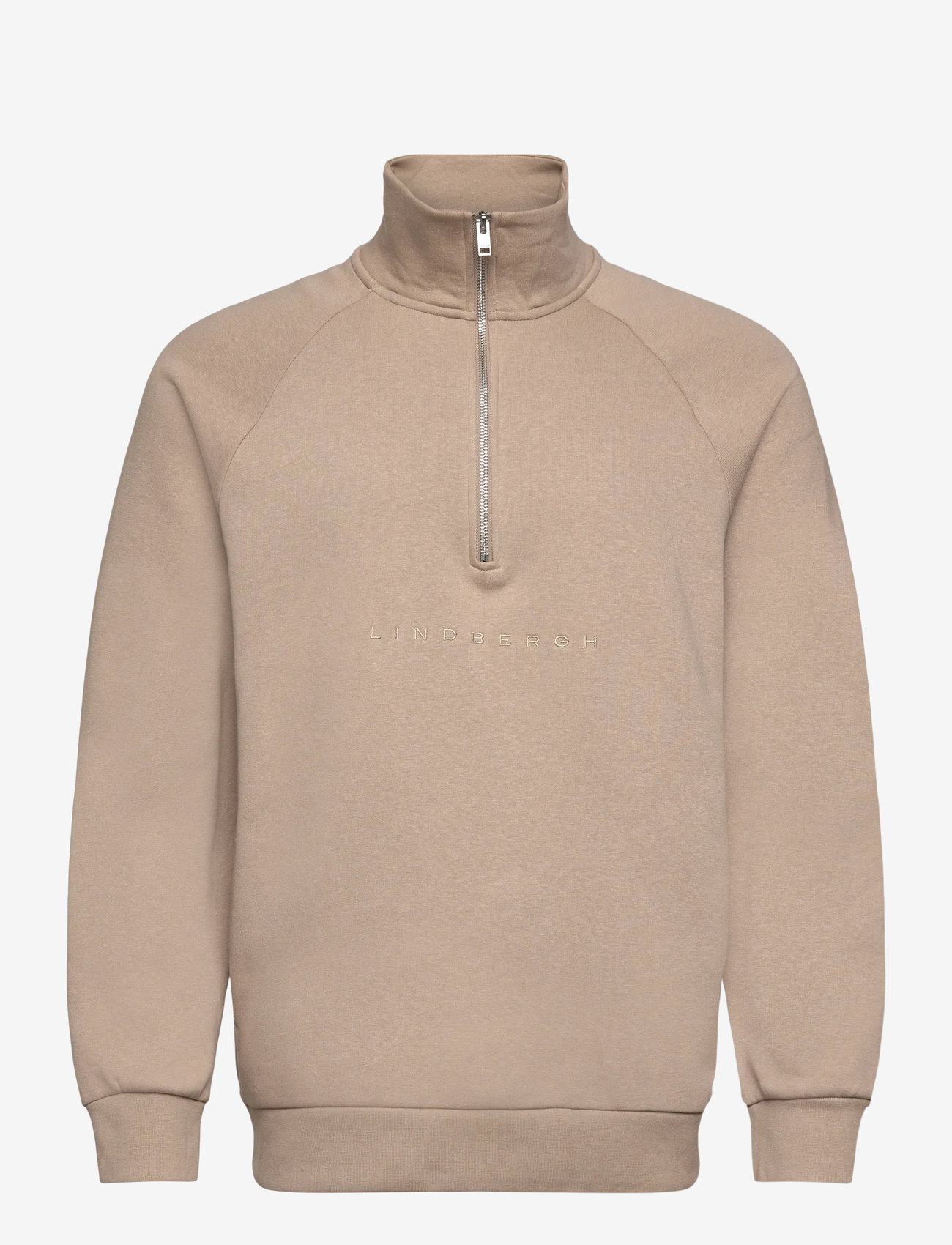 Lindbergh - Half zip raglan sweatshirt - julegaver under 500kr - dk sand mel - 0