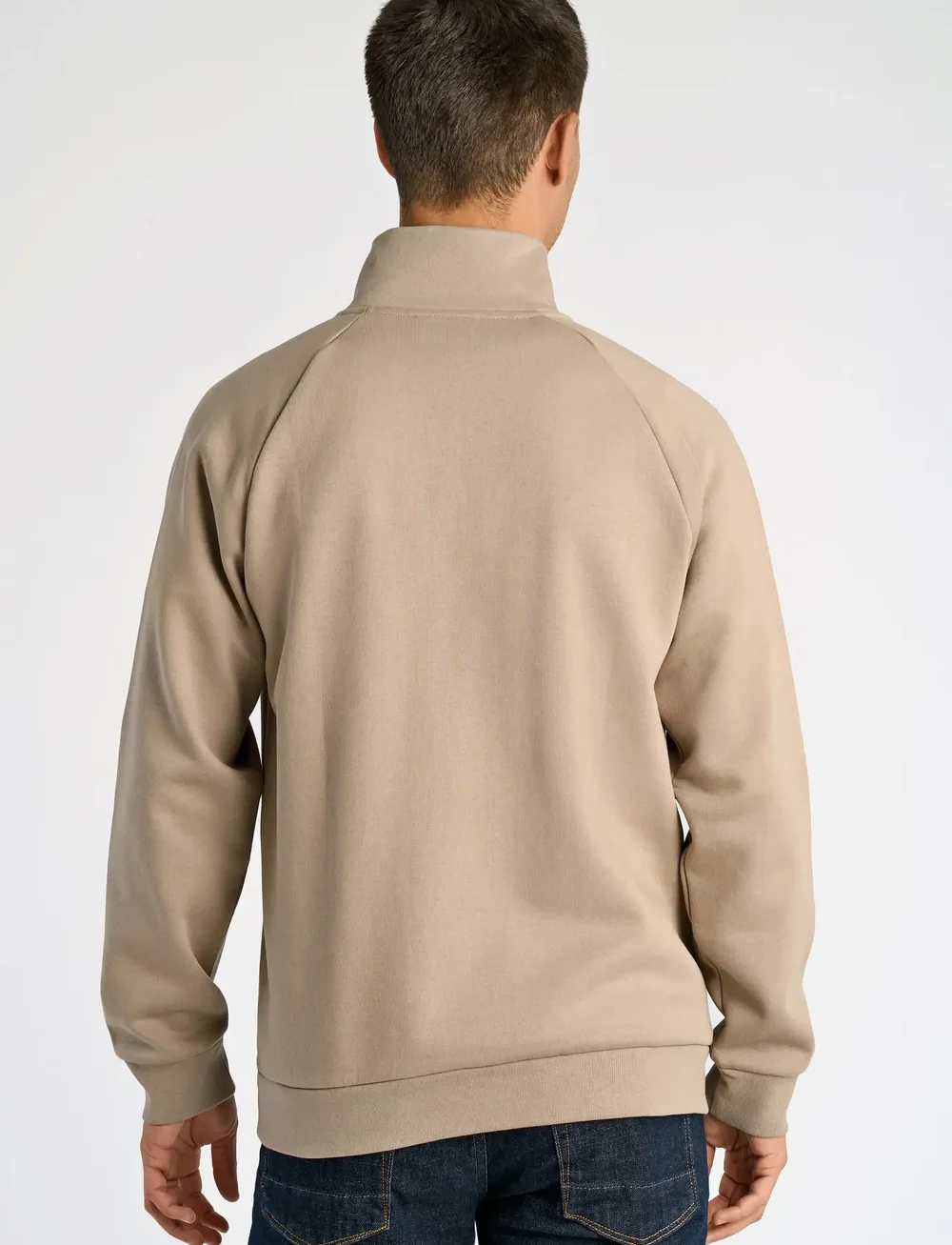 Lindbergh - Half zip raglan sweatshirt - half zip-tröjor - dk sand mel - 4