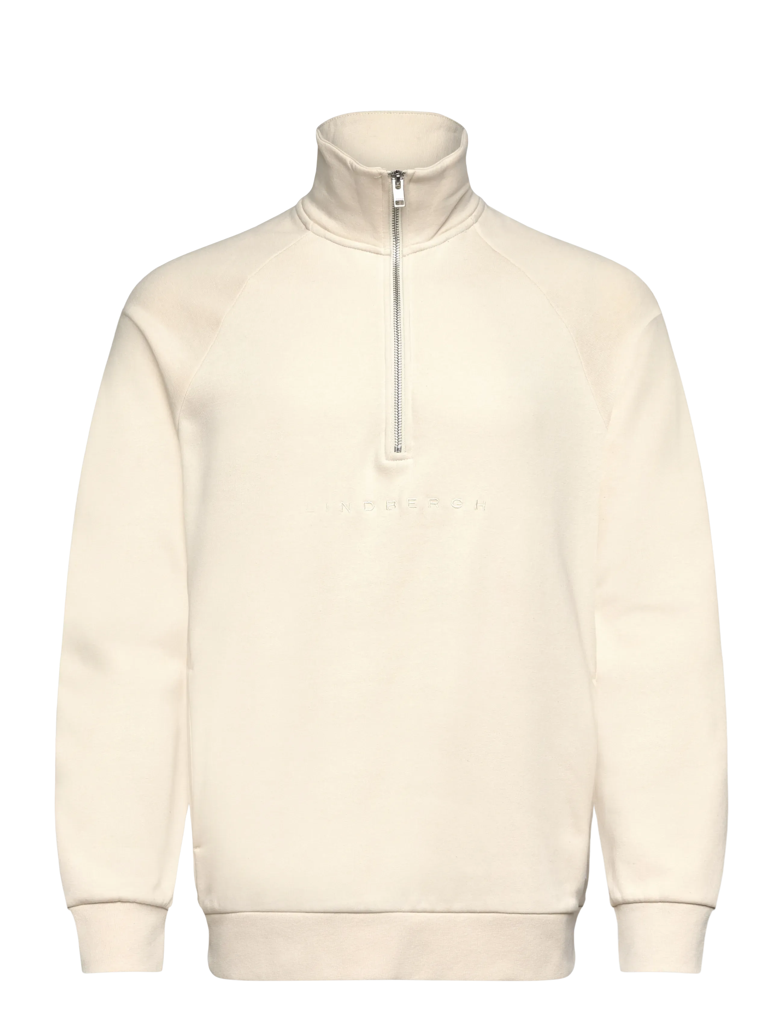 LINDBERGH Half Zip Raglan Sweatshirt Cream - S - Herren