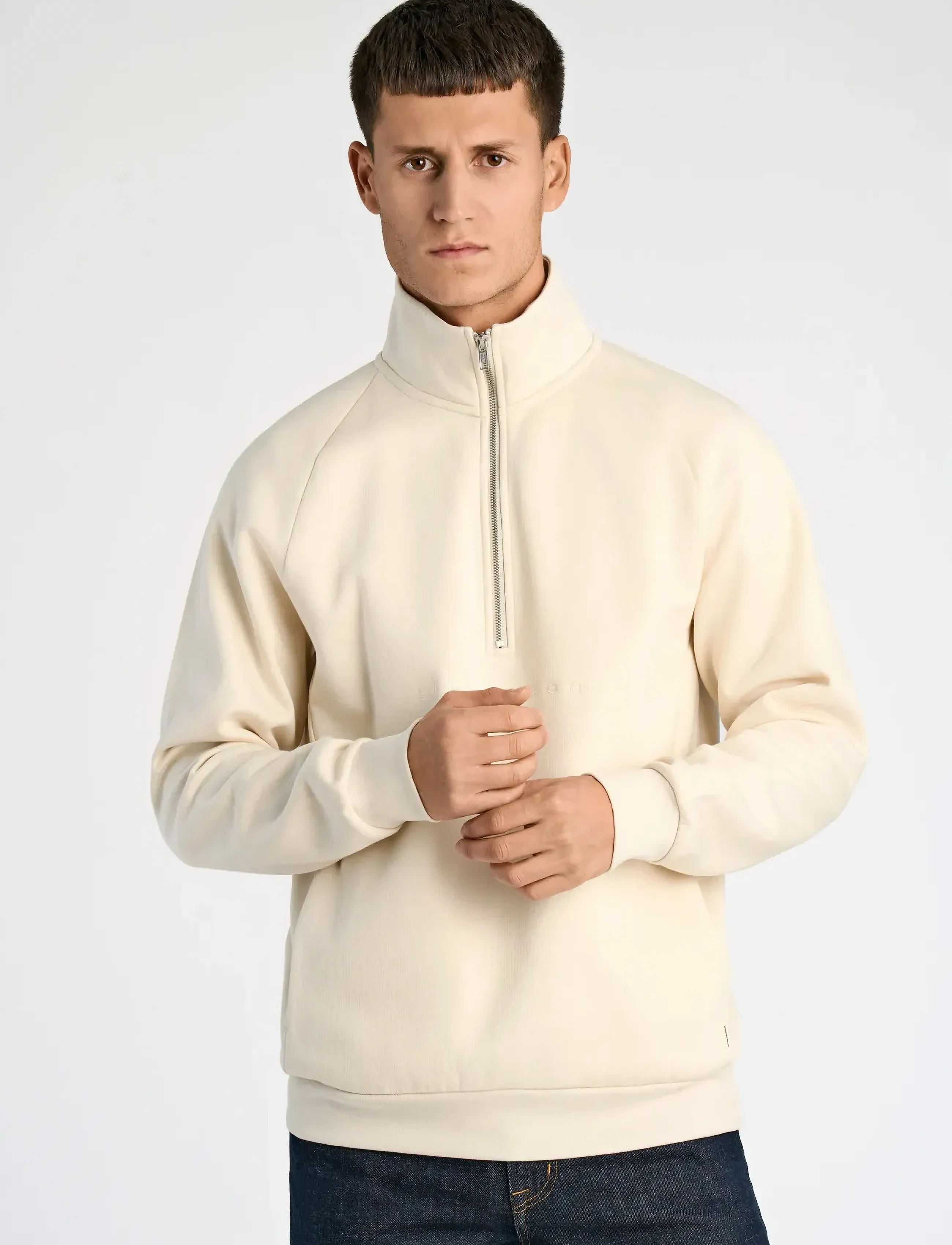 Lindbergh - Half zip raglan sweatshirt - sweatshirts - ecru - 5