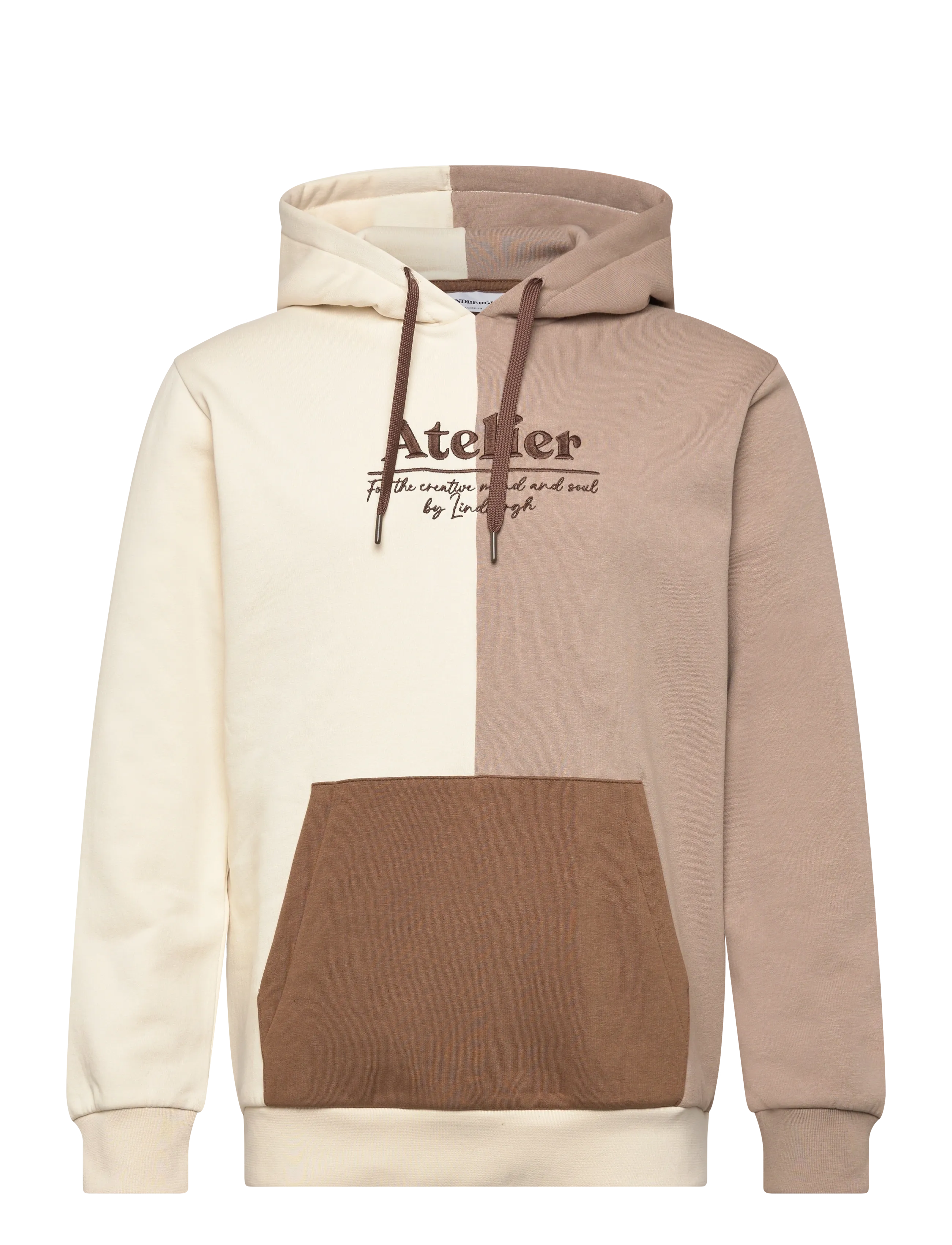 Lindbergh Colour block hoodie - Sweatshirts - SAND MIX / cream