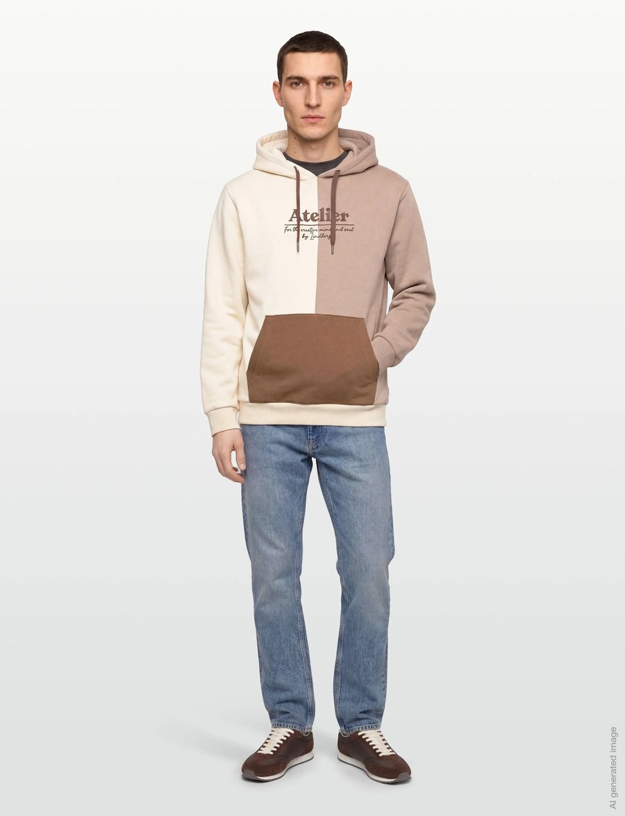 Lindbergh - Colour block hoodie - kapuzenpullover - sand mix - 0