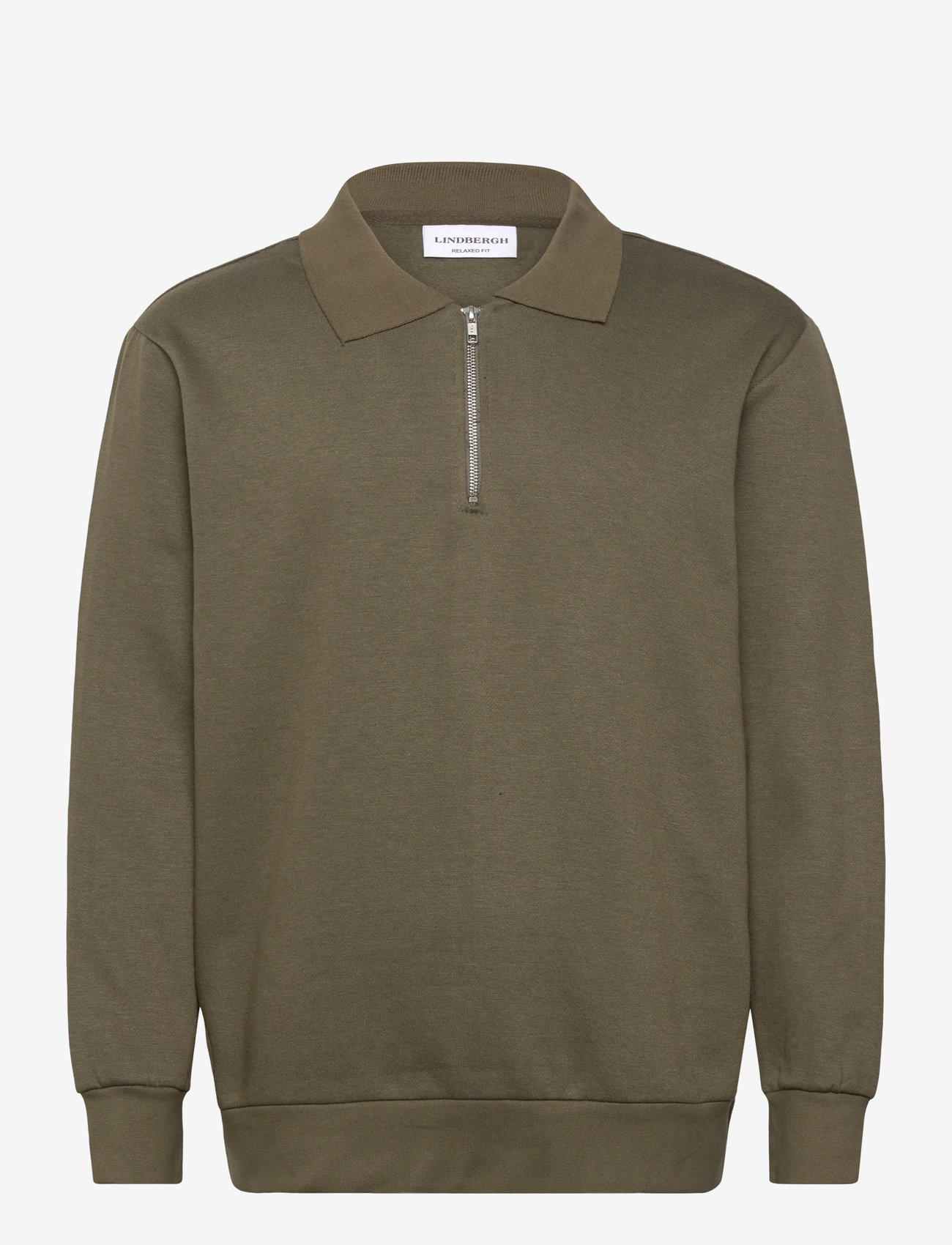 Lindbergh - Half zip polo sweat - efterårstøj - air force green - 0