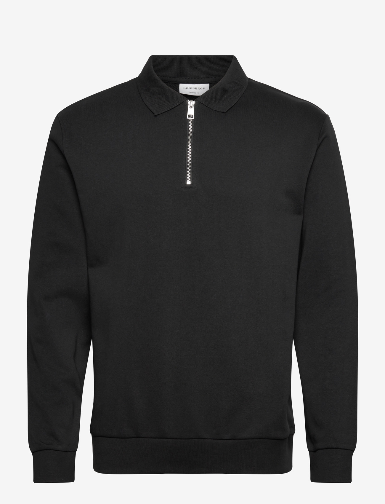 Lindbergh - Half zip polo sweat - långärmade pikéer - black - 1