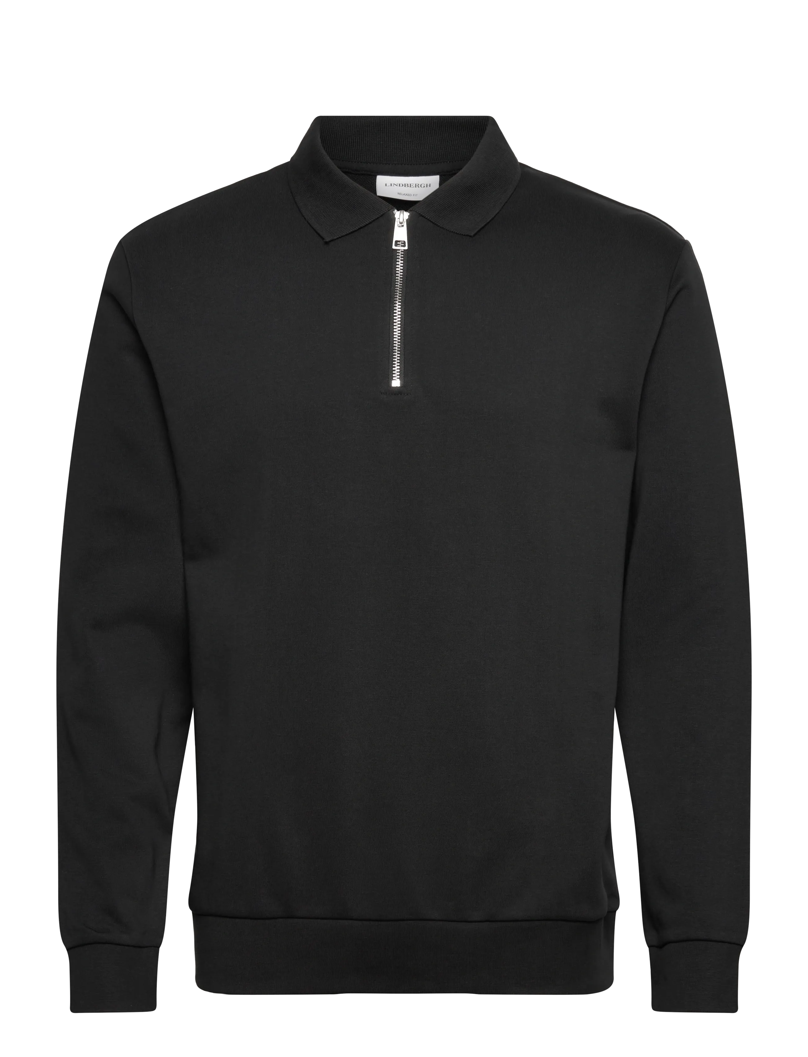 Half zip polo sweat - BLACK