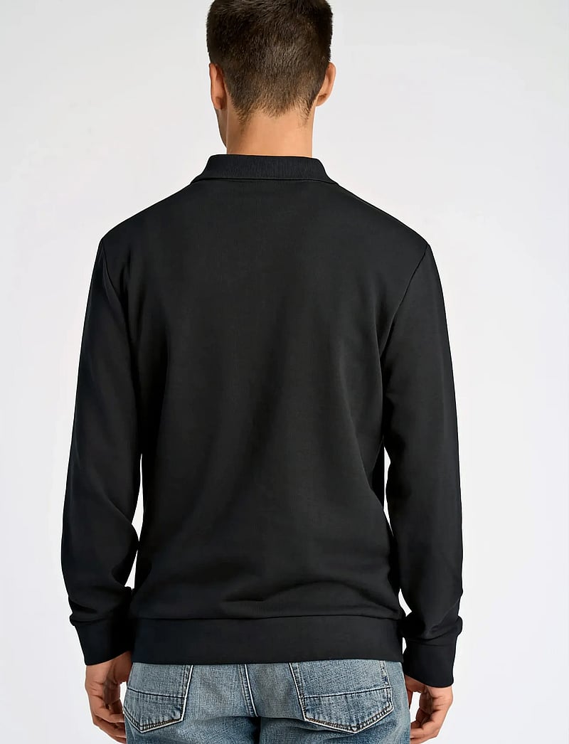 Lindbergh - Half zip polo sweat - långärmade pikéer - black - 4