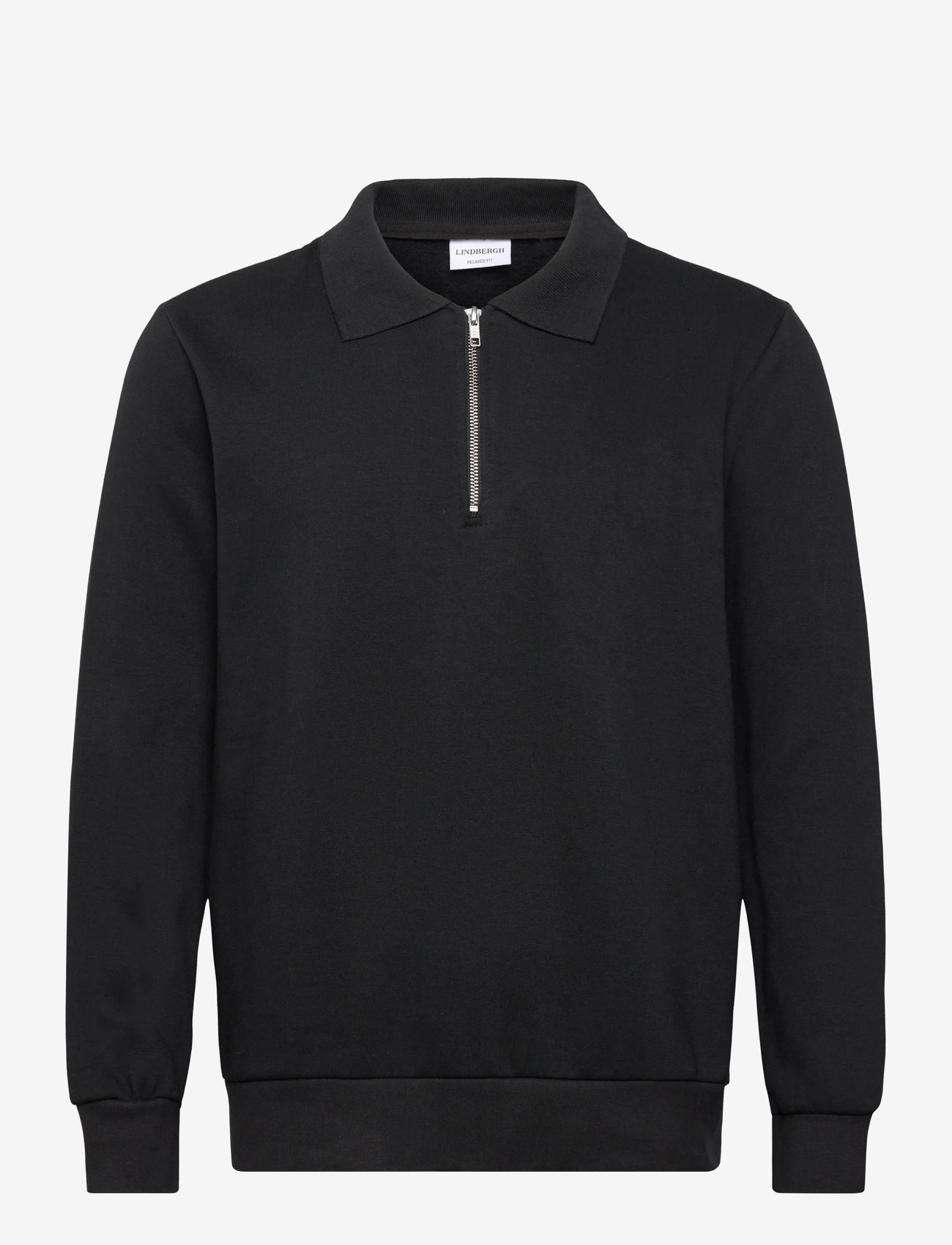 Lindbergh - Half zip polo sweat - langærmede poloer - black - 0
