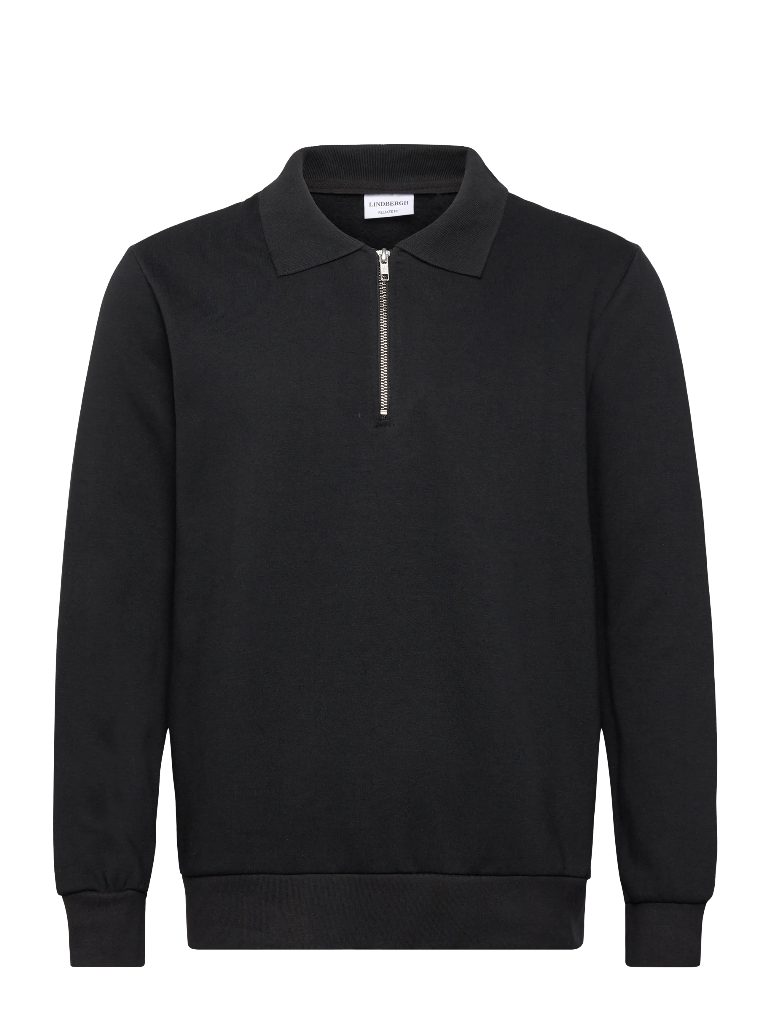 Half zip polo sweat - BLACK