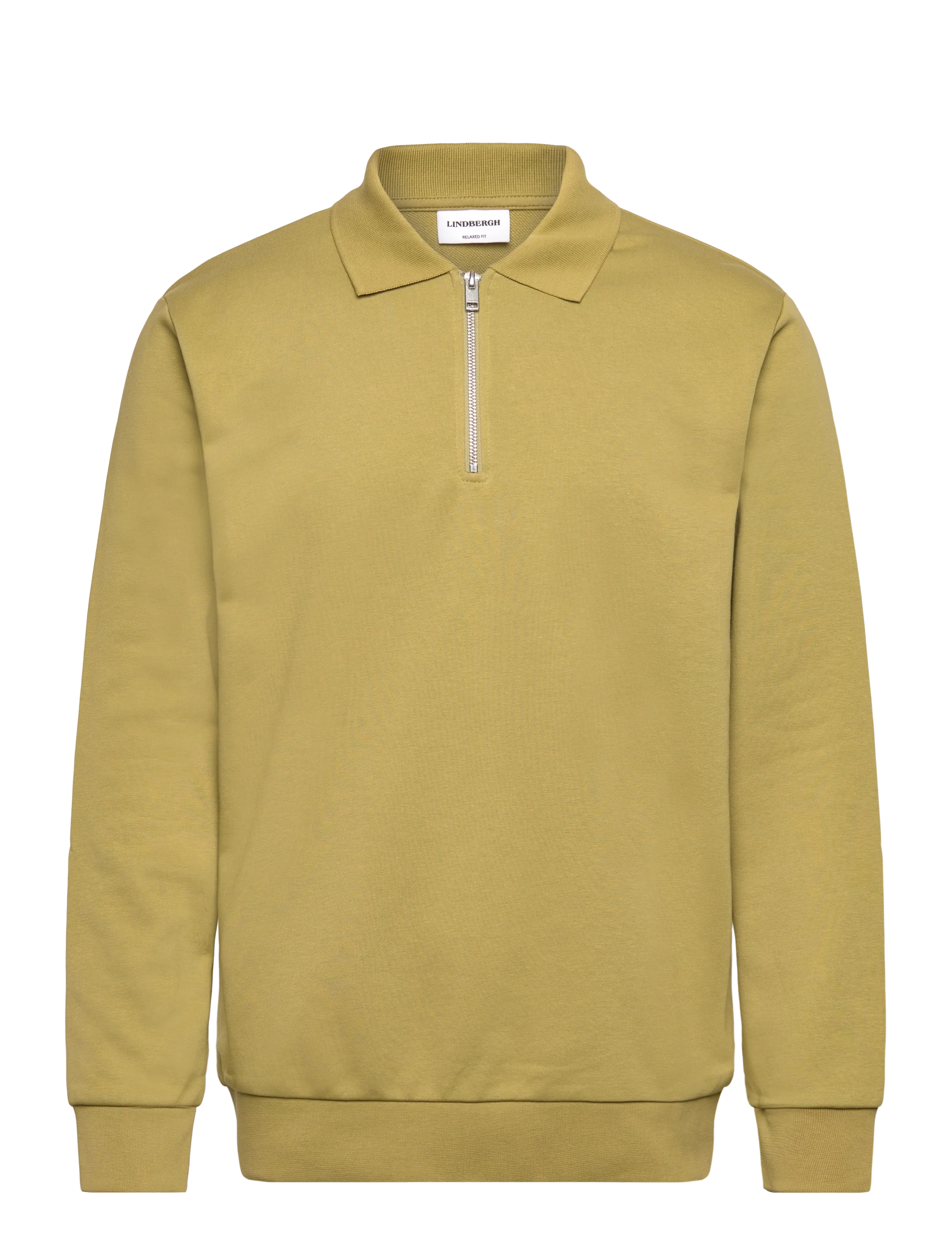 Lindbergh Half zip polo sweat - Sweatshirts - GREEN / khaki/green