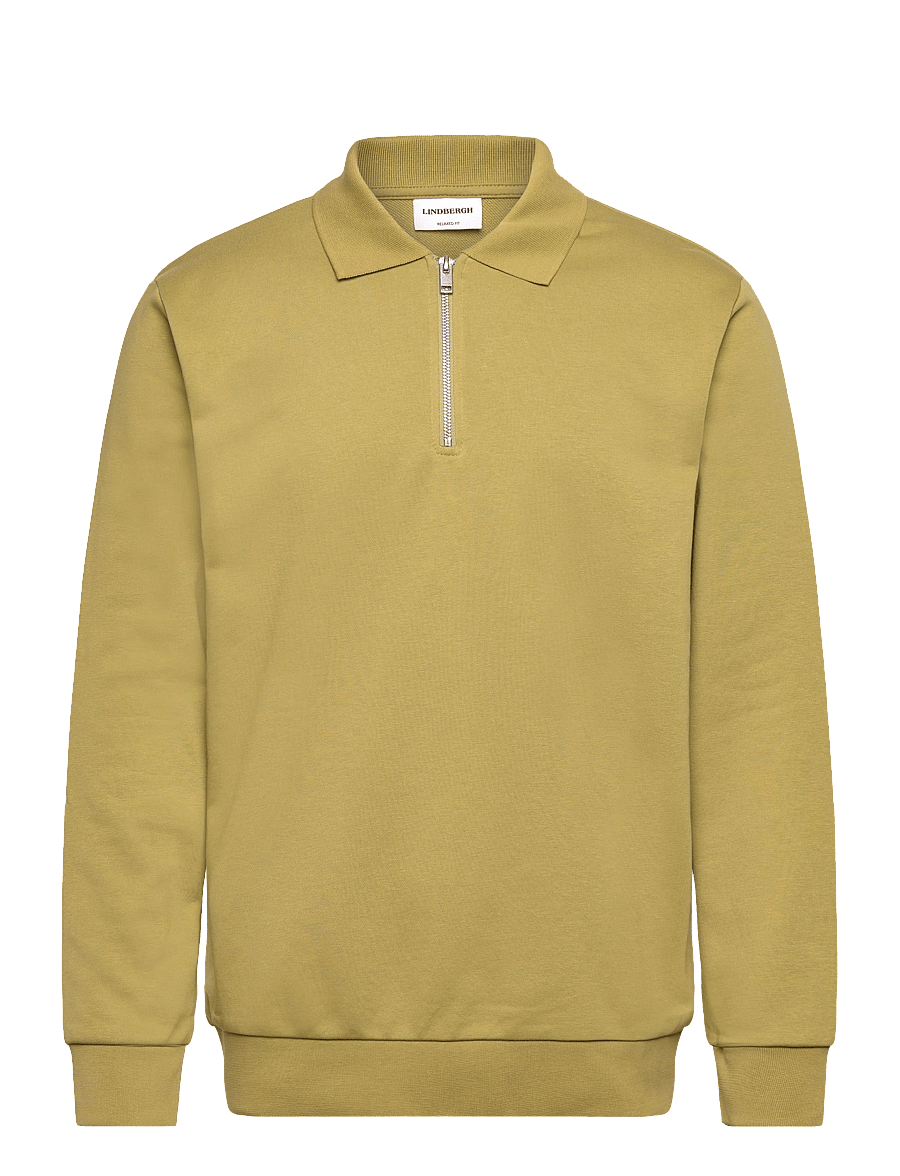 Lindbergh - Half zip polo sweat - długi rękaw - green - 0