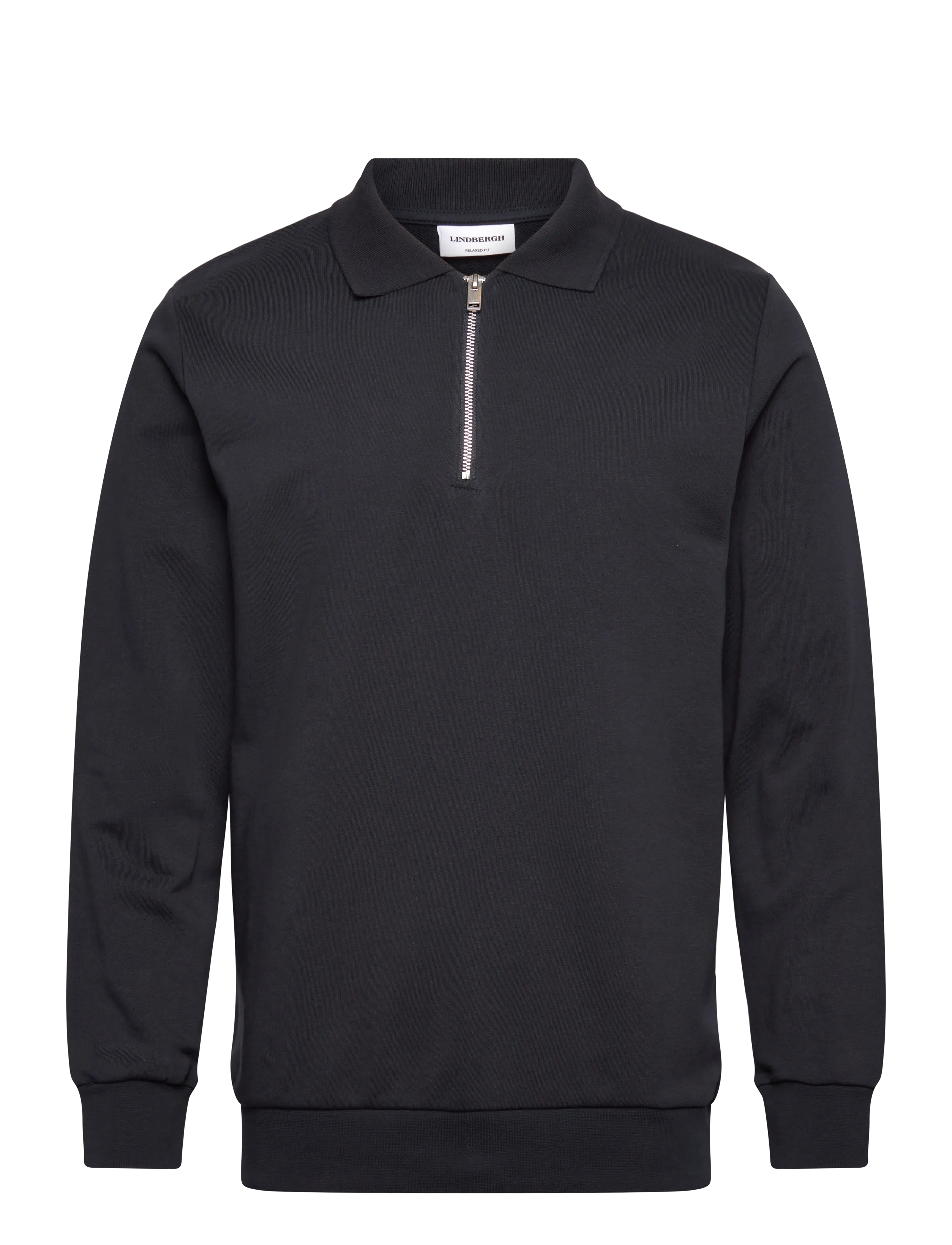 Lindbergh Half zip polo sweat - Sweatshirts - NAVY / black
