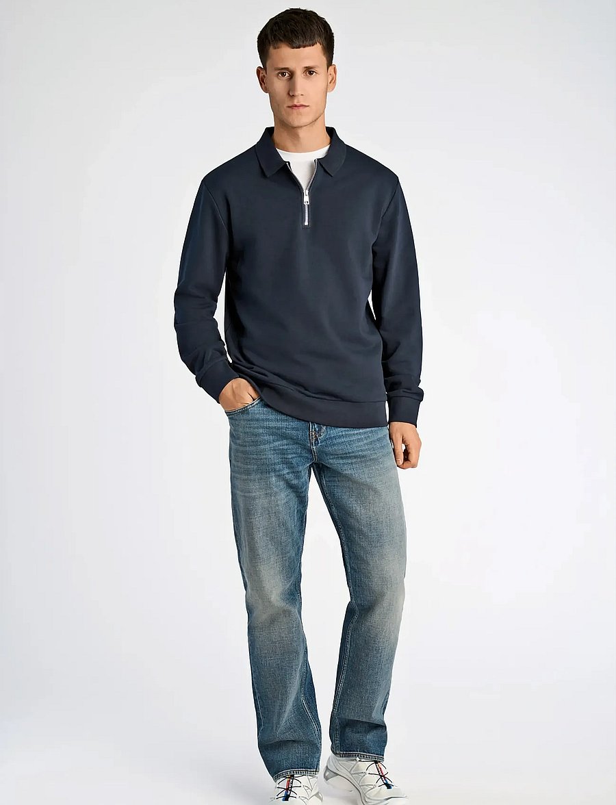 Lindbergh - Half zip polo sweat - pikkade varrukatega polod - navy - 0