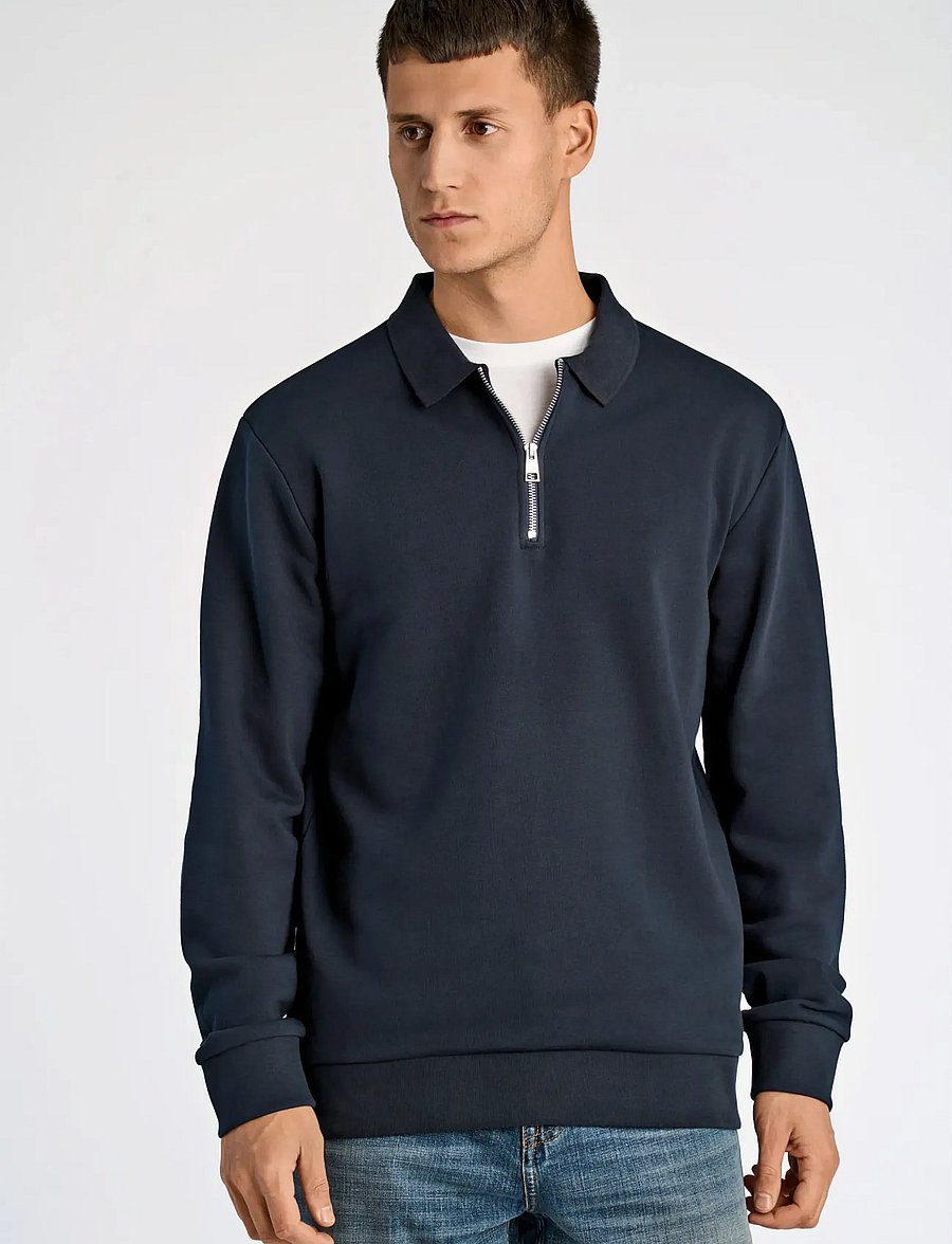 Lindbergh - Half zip polo sweat - pikkade varrukatega polod - navy - 3