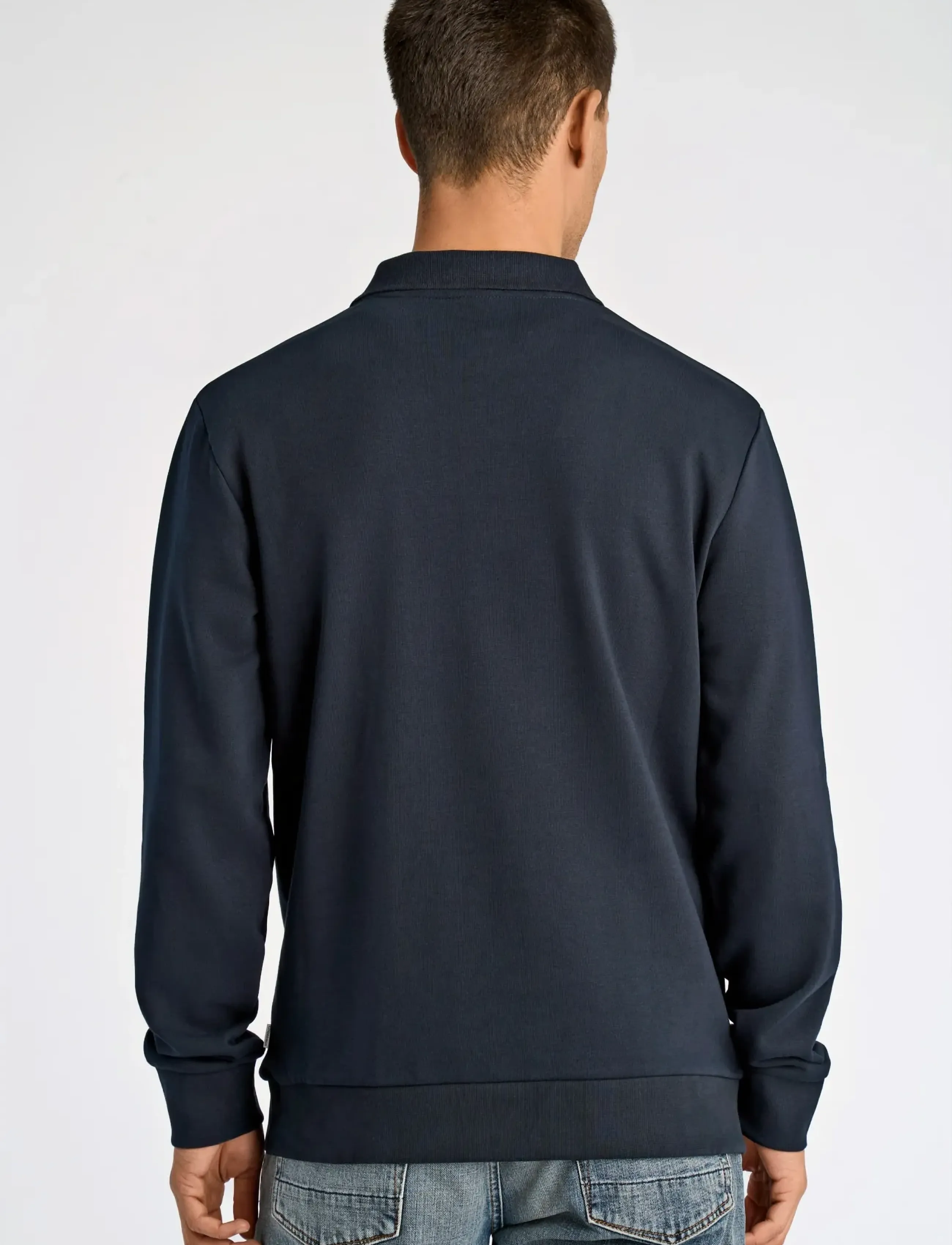 Lindbergh - Half zip polo sweat - sweatshirts - navy - 4