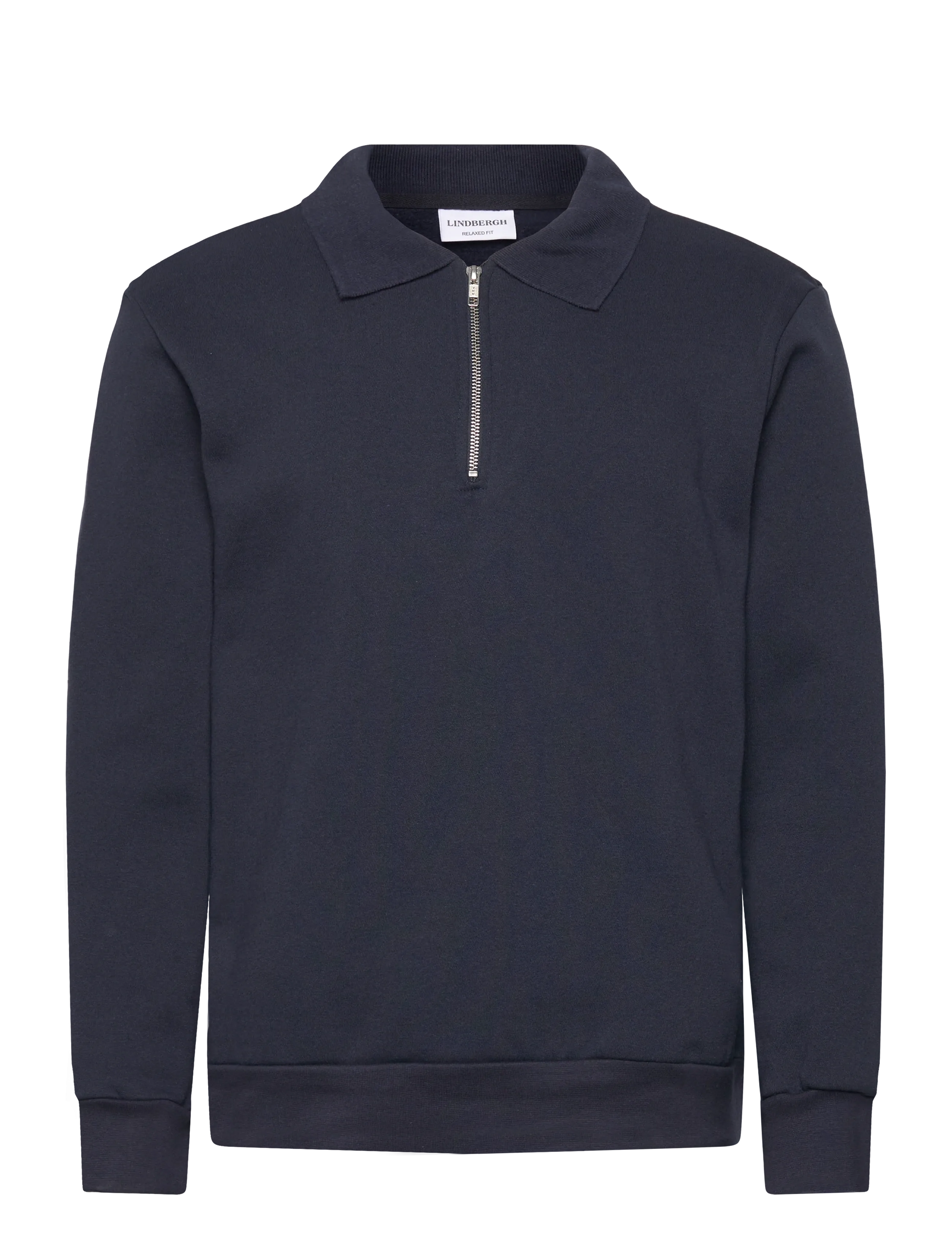 Lindbergh Sweat polo with zip L/S - Džemperiai - NAVY / navy