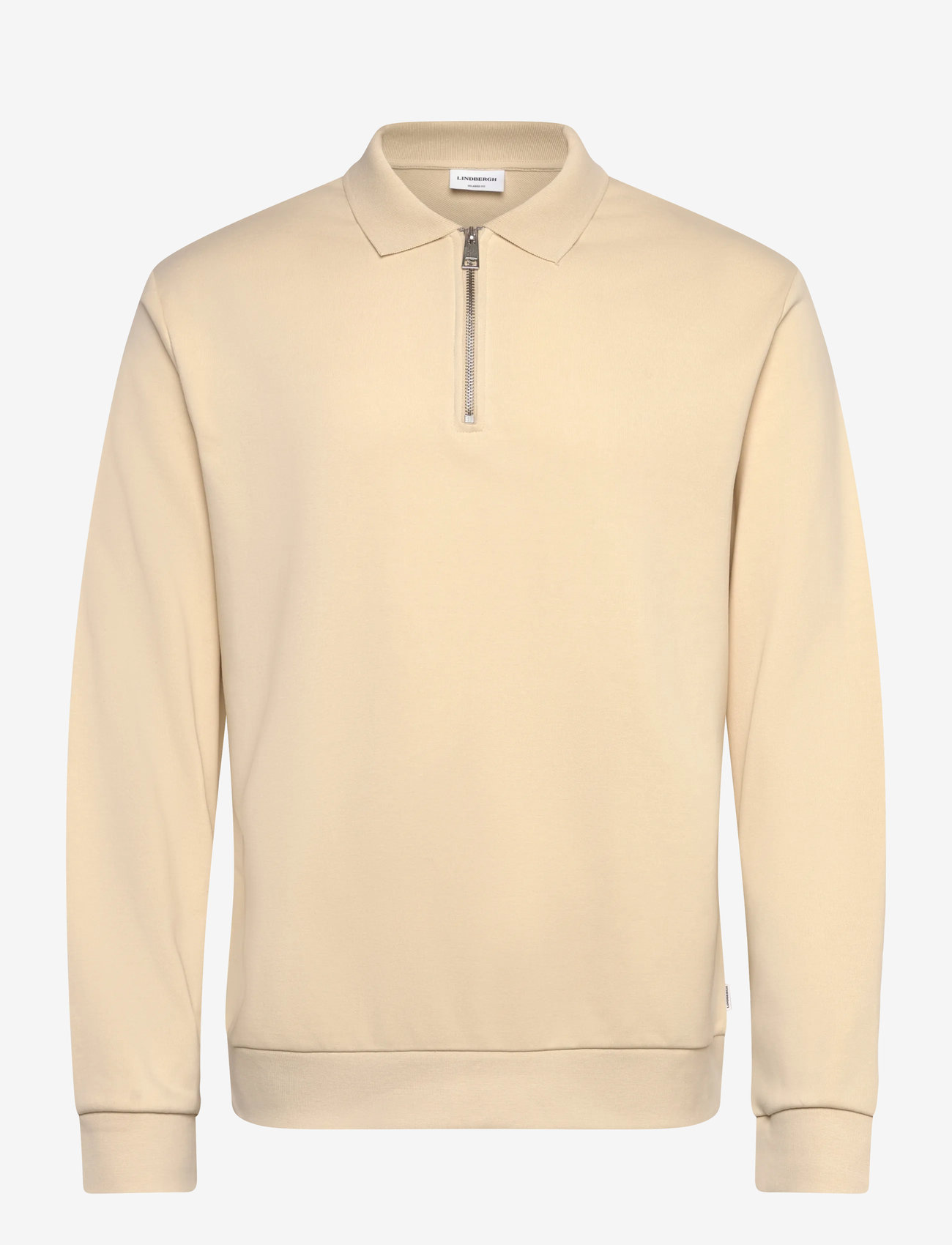 Lindbergh - Sweat polo L/S - kollektioner - lt stone - 0