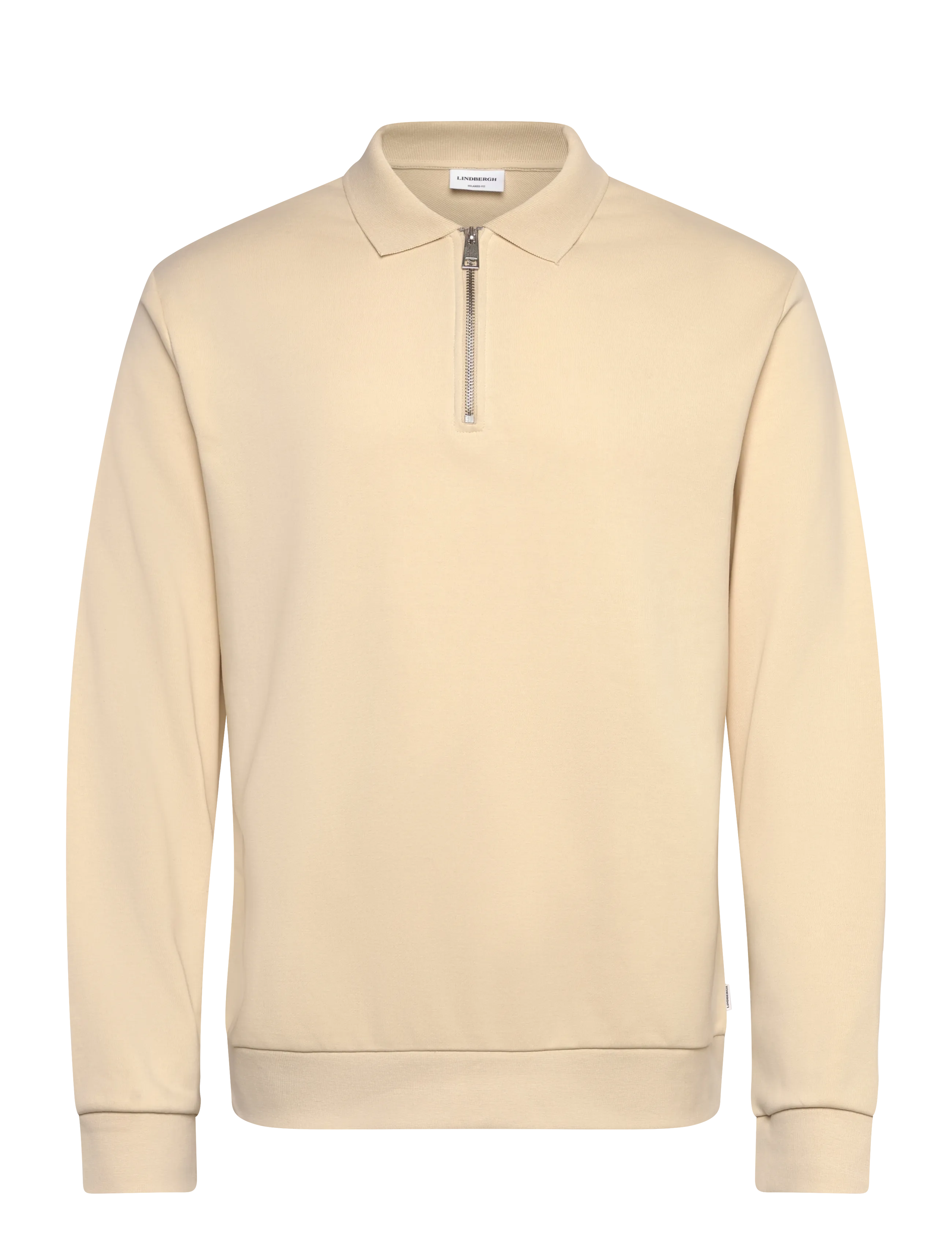 Lindbergh Sweat polo L/S - Sweatshirts - LT STONE / beige