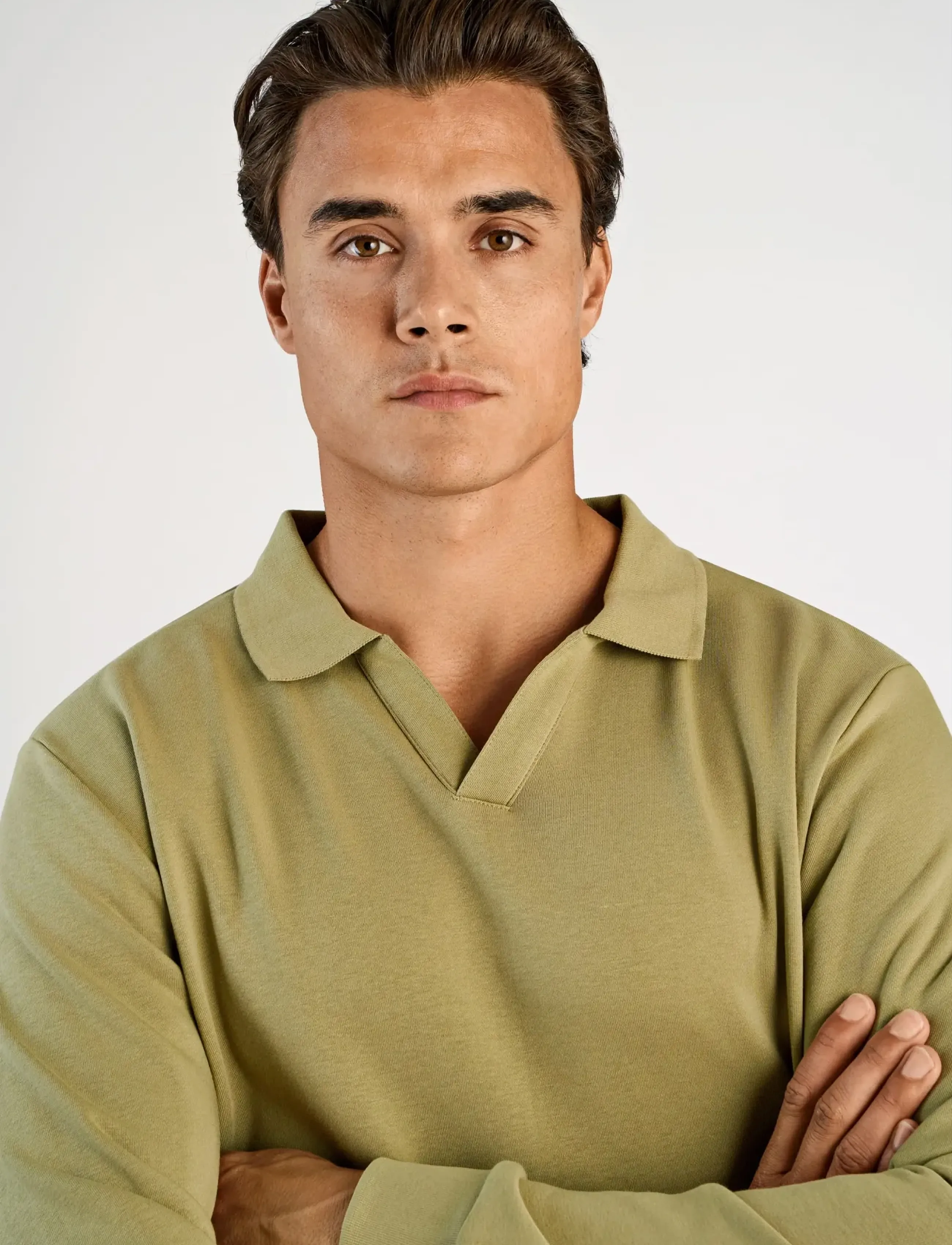 Sweat V-Neck Polo L/S 4