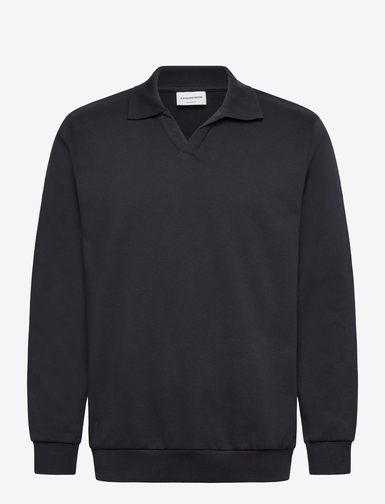 Lindbergh - Sweat v-neck polo L/S - pikkade varrukatega polod - navy - 1