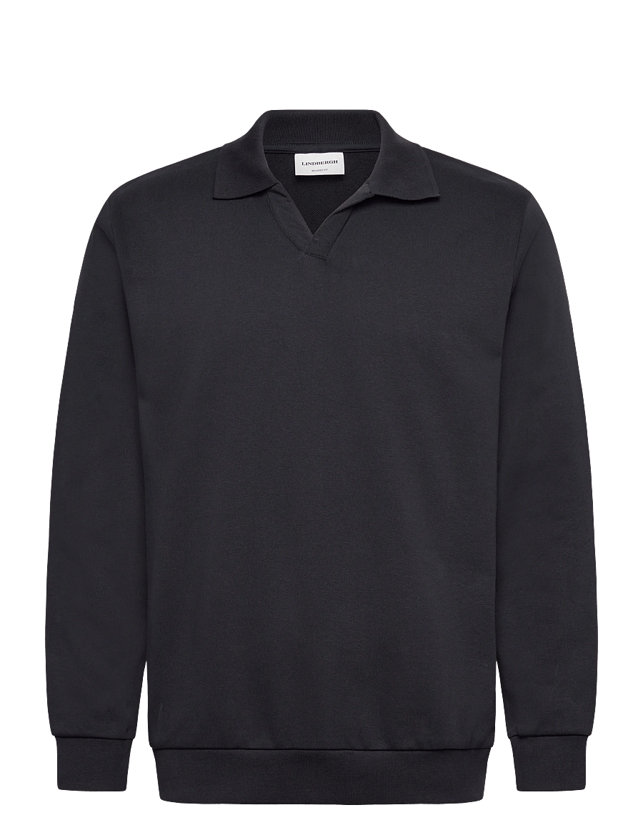 Lindbergh - Sweat v-neck polo L/S - langärmelig - navy - 1