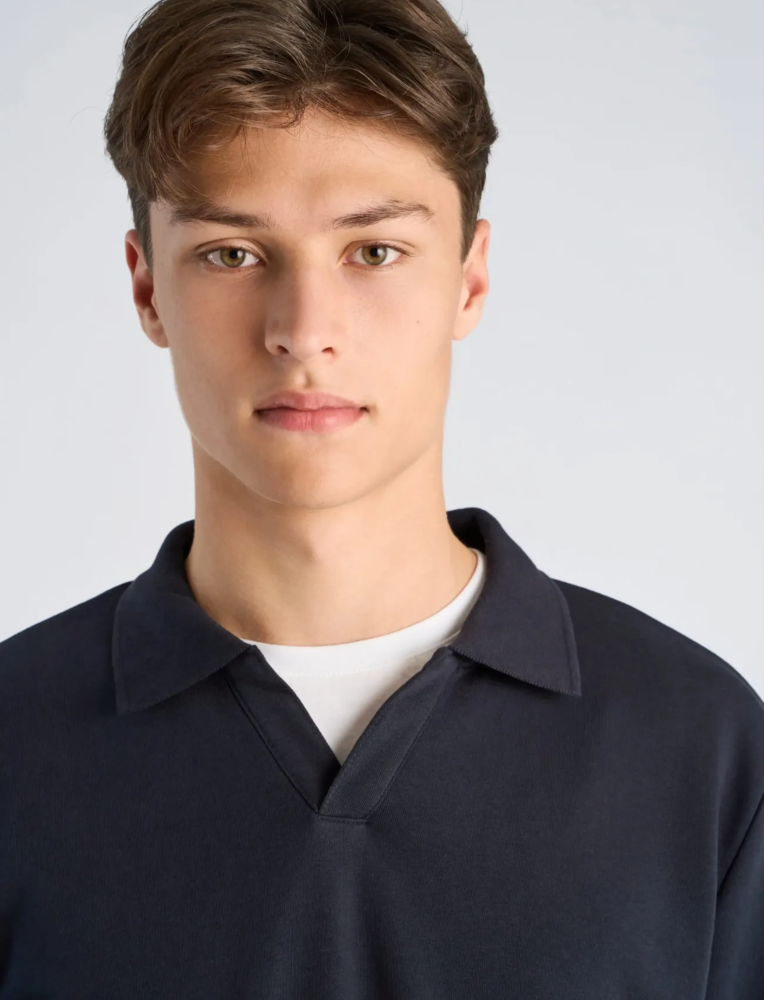 Sweat V-Neck Polo L/S 4