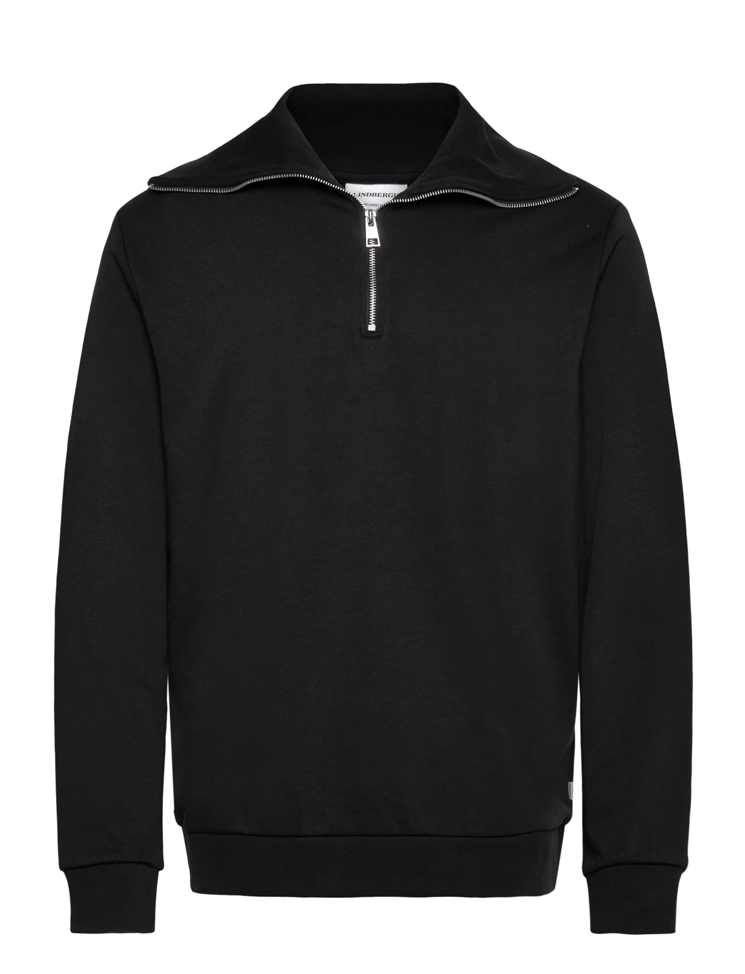 Lindbergh Half zip sweat with oversized colla - Strickmode - BLACK / black