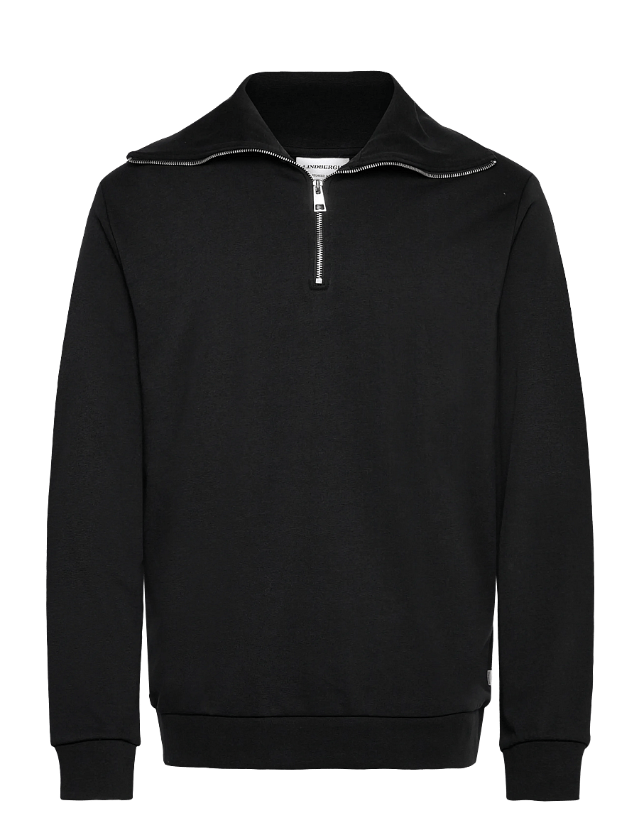 Lindbergh - Half zip sweat with oversized colla - half zip-tröjor - black - 0