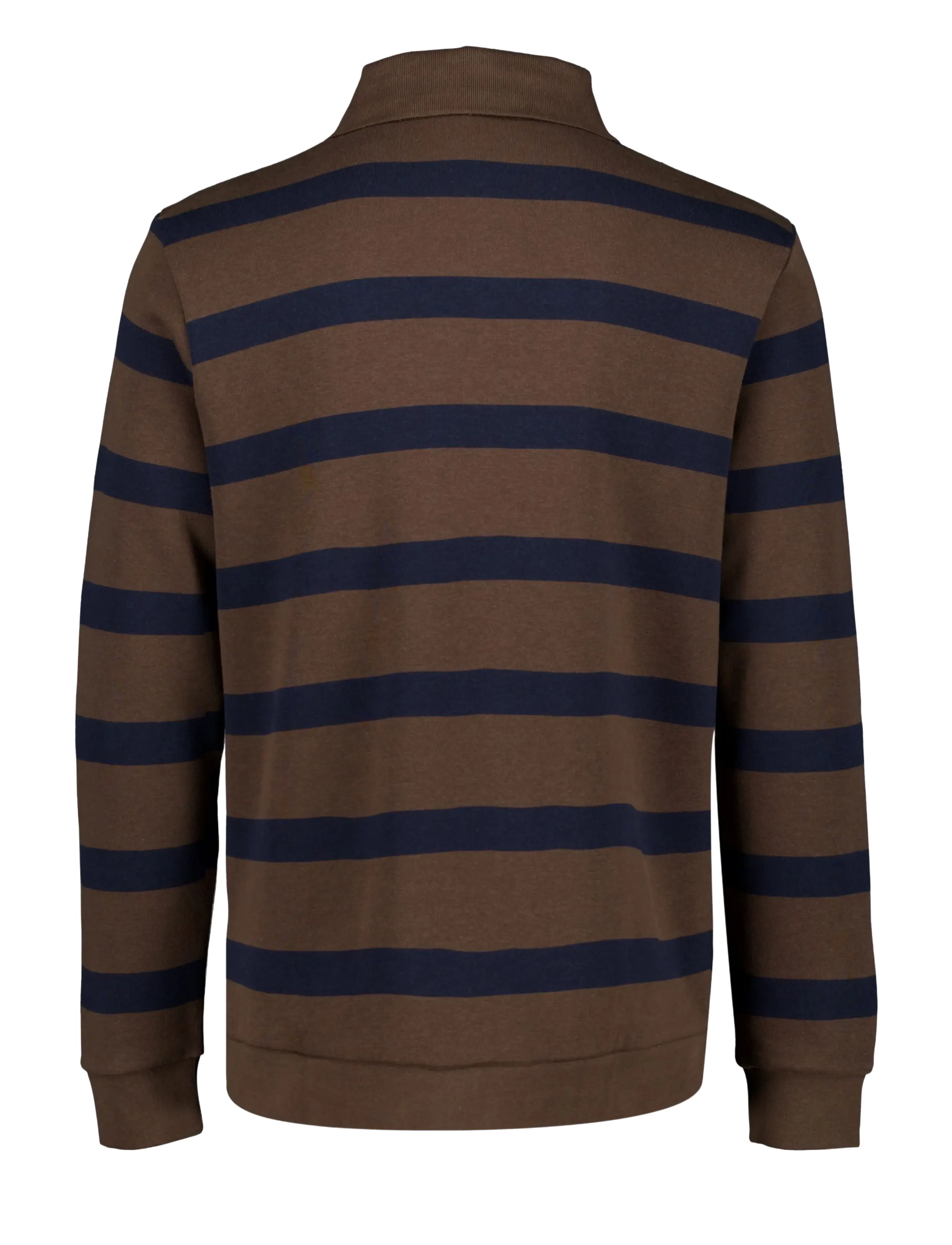 Lindbergh - Striped polo sweatshirt L/S - långärmade pikéer - dk brown - 1