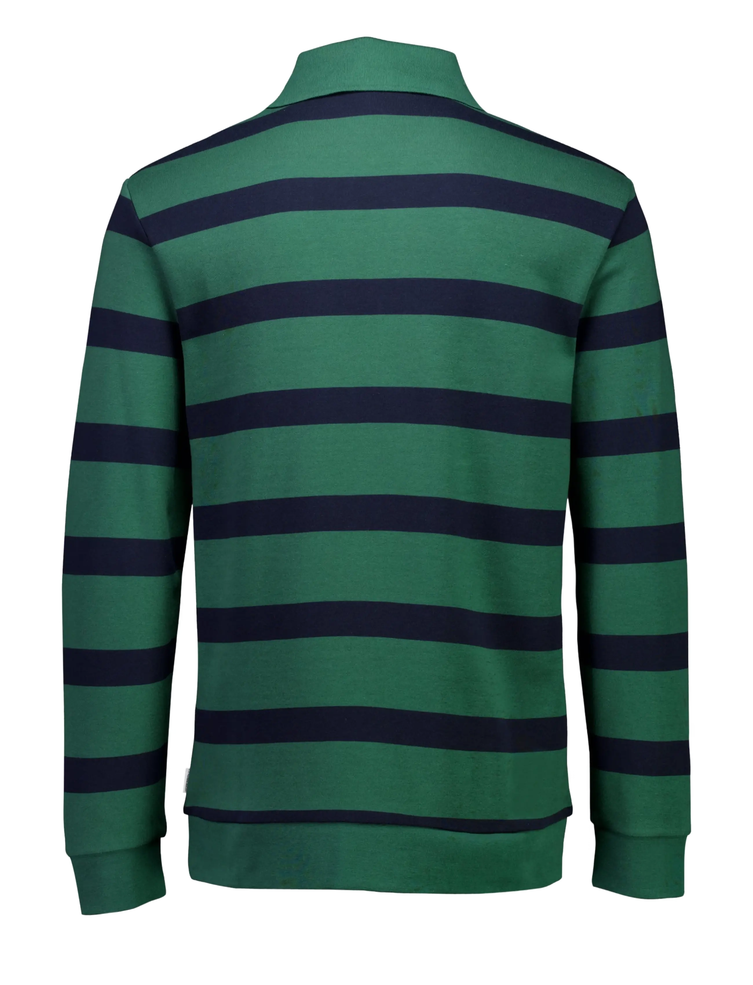 Lindbergh - Striped polo sweatshirt L/S - långärmade pikéer - dk green - 2