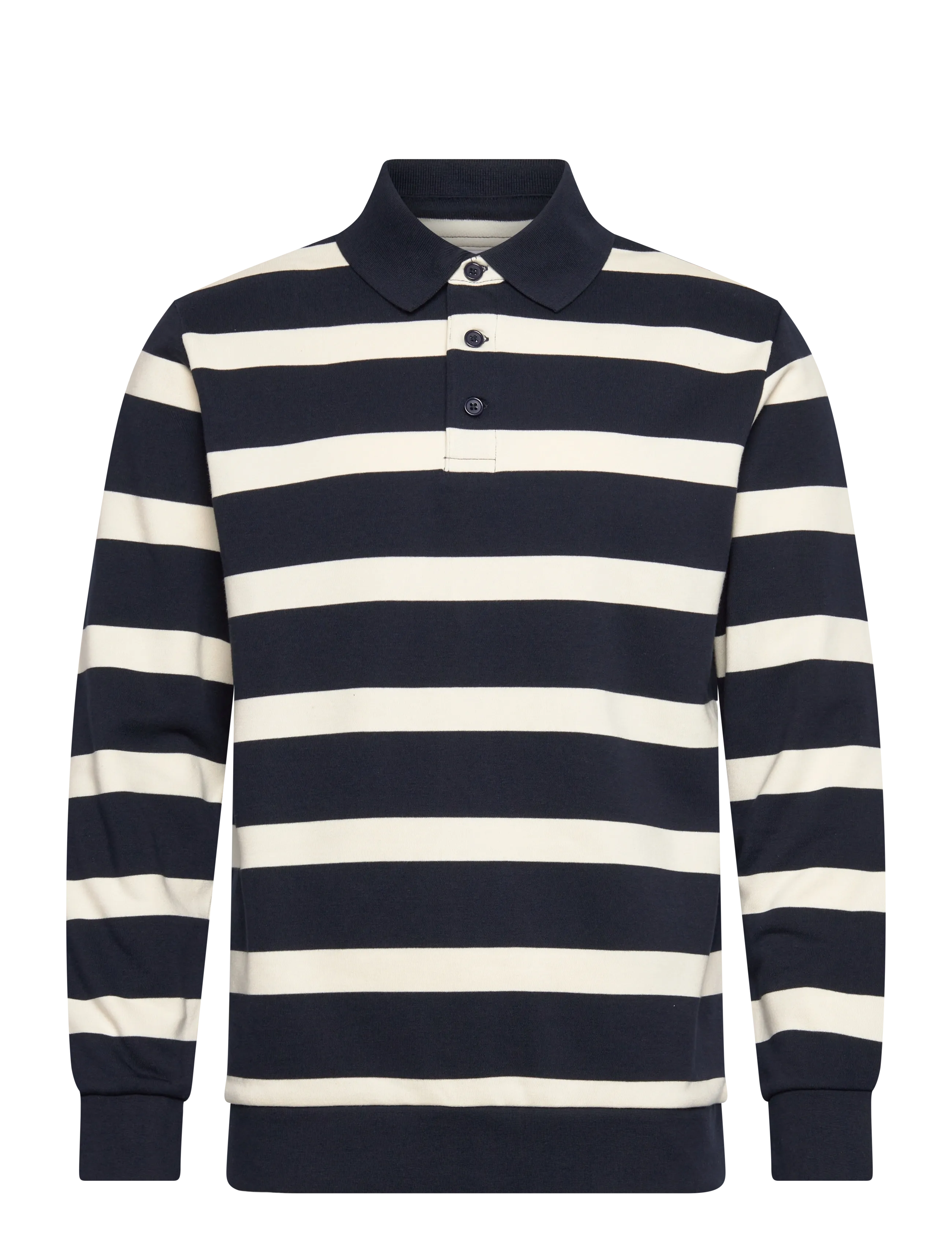 Lindbergh Striped polo sweatshirt L/S - Poloer - NAVY / multi