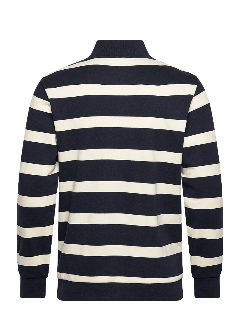 Lindbergh - Striped polo sweatshirt L/S - langärmelig - navy - 2