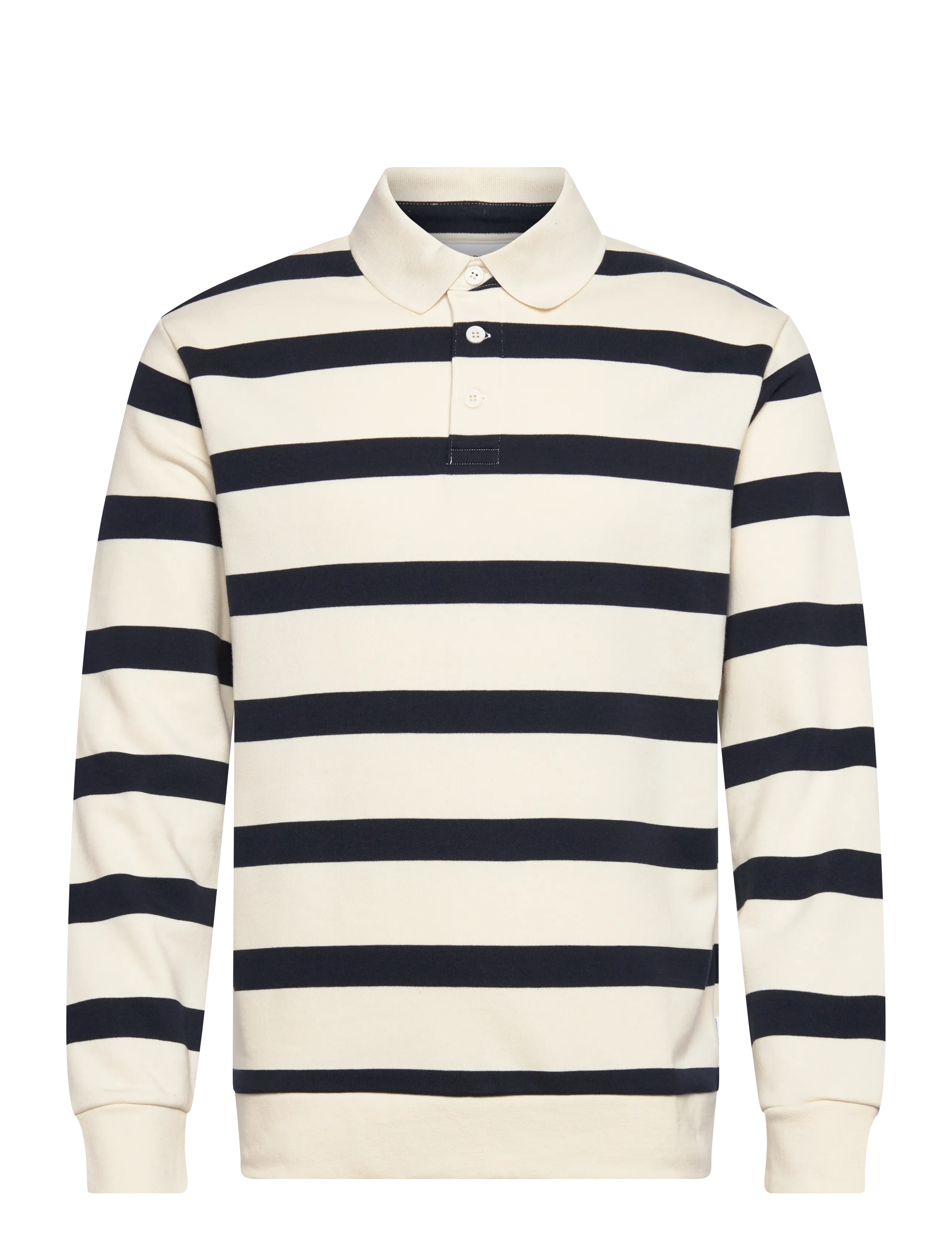 Lindbergh Striped polo sweatshirt L/S - Pitkähihaiset - PEARL WHITE / multi