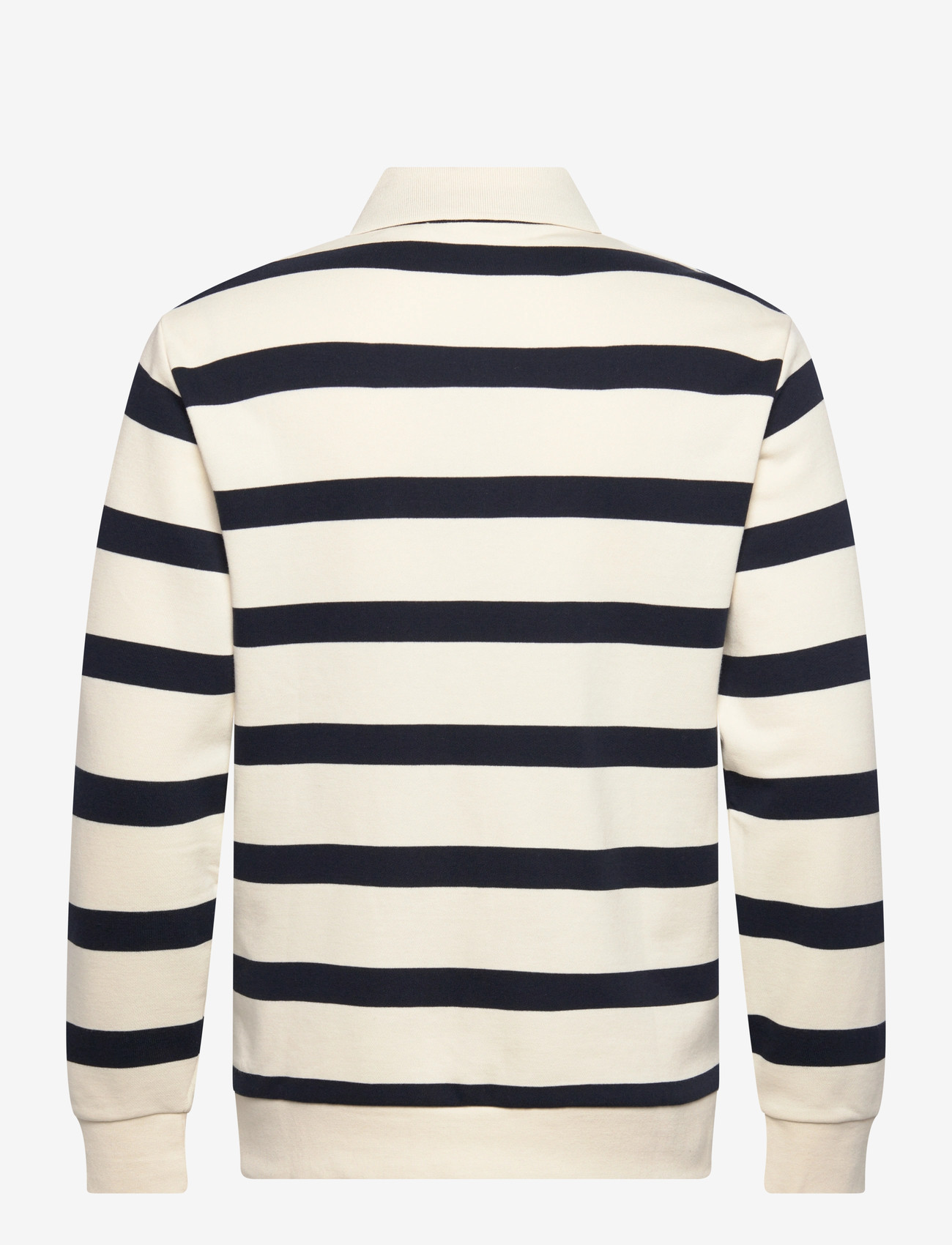 Lindbergh - Striped polo sweatshirt L/S - long-sleeved polos - pearl white - 1
