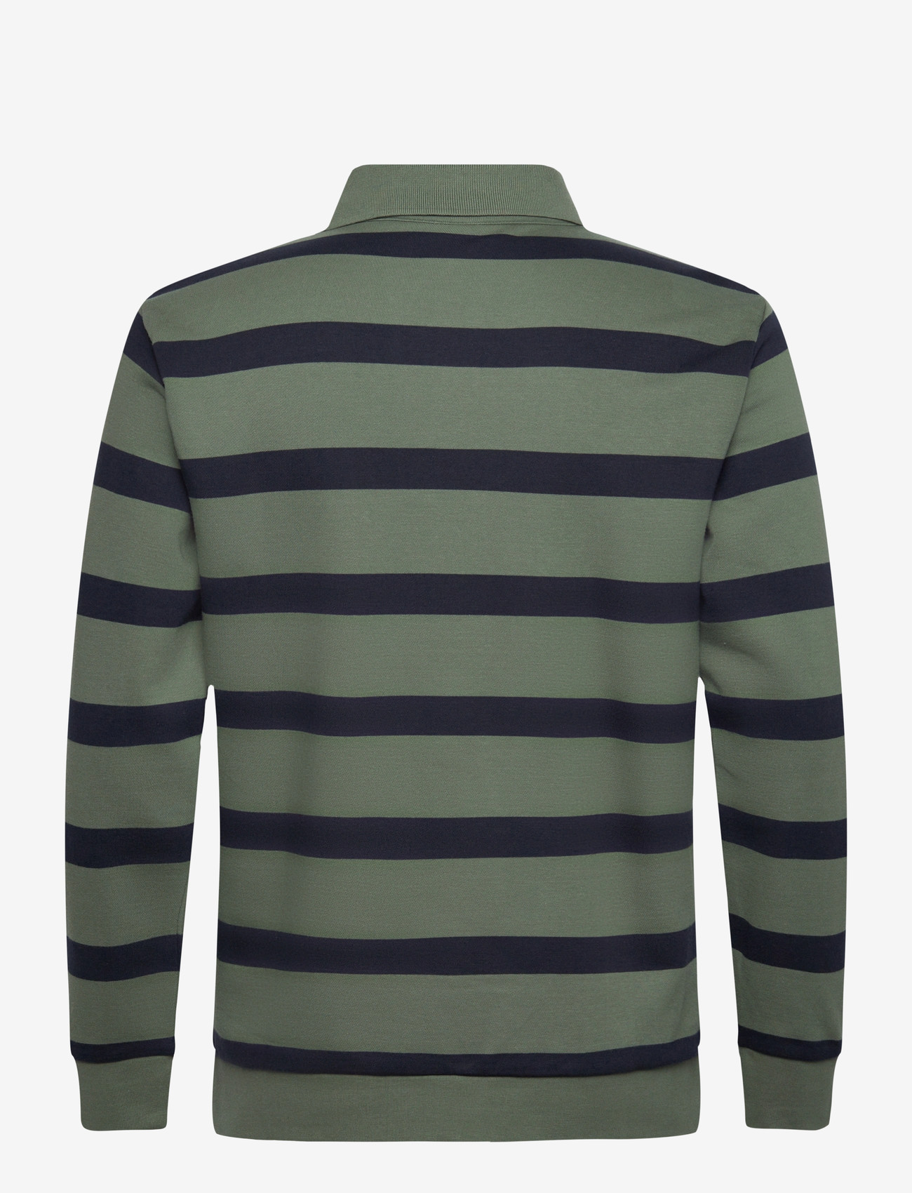 Lindbergh - Striped polo sweatshirt L/S - langærmede poloer - pine green - 2