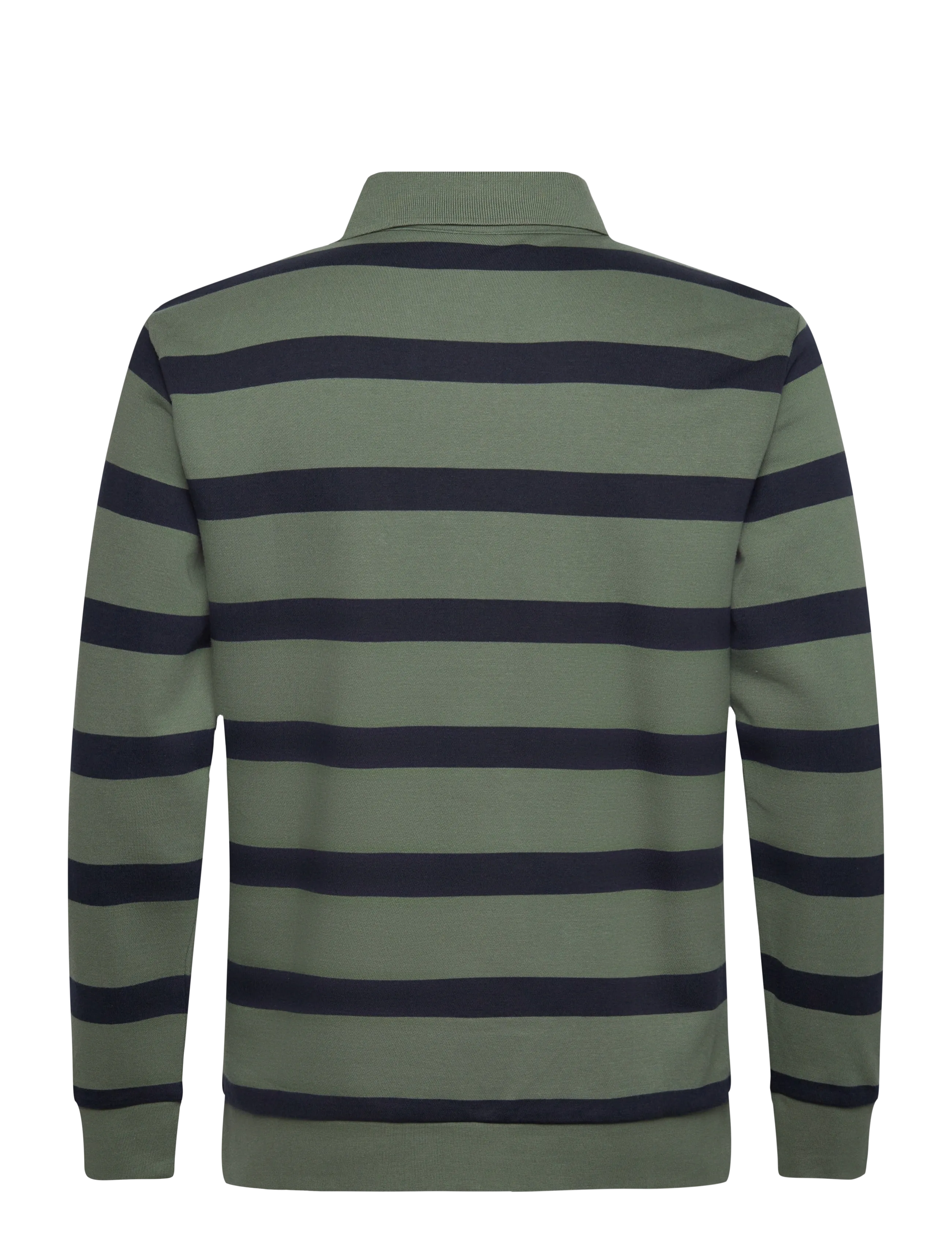 Lindbergh - Striped polo sweatshirt L/S - långärmade pikéer - pine green - 2