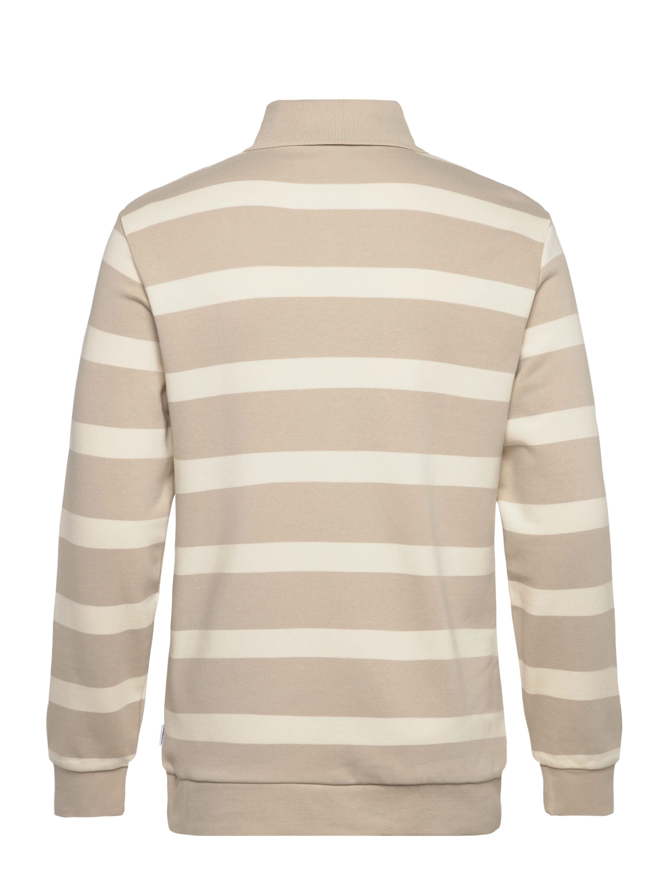 Lindbergh - Striped polo sweatshirt L/S - långärmade pikéer - sand - 2