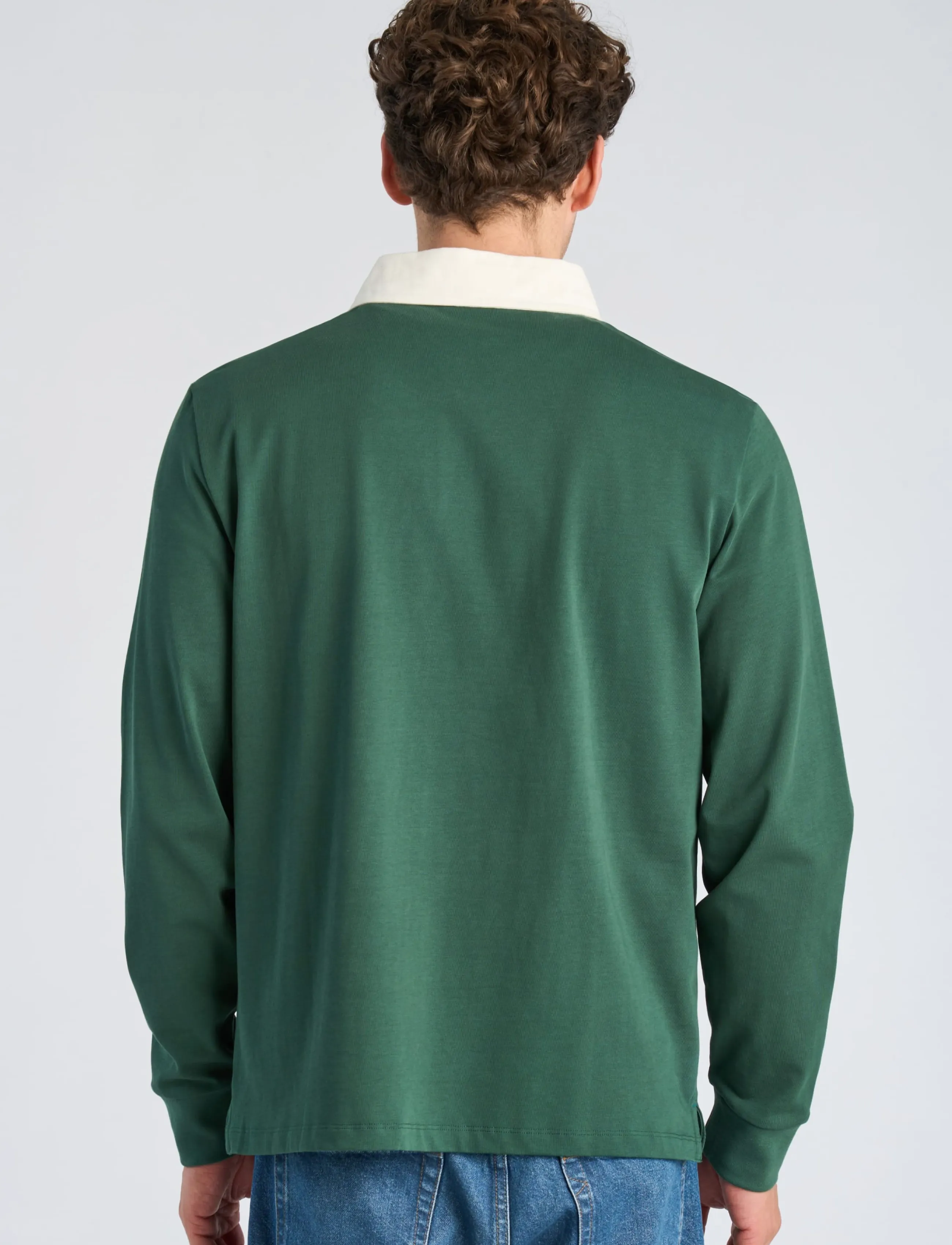 Lindbergh - Rugby sweat polo with logo  L/S - dk green - 4