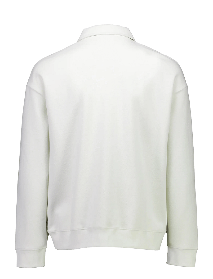 Lindbergh - Birdeye sweat polo L/S - langärmelige strick-polohemden - chalk white - 2